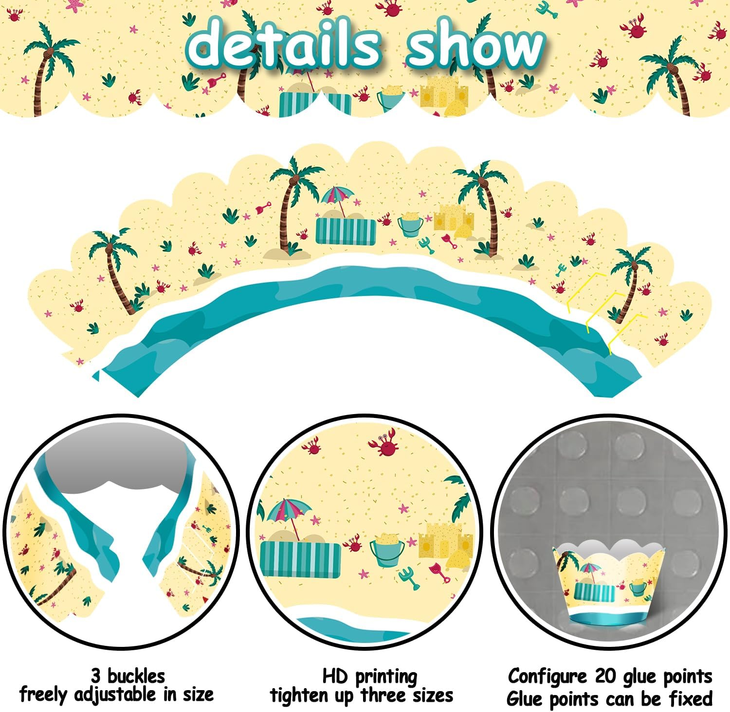 24Pcs Dessert Cupcake Wrappers Pick for Ice Cream Hot Summer Hawaii Beach Theme Decor Supplies Baby Shower Girls Boys Happy Birthday Party Decorations image number 5