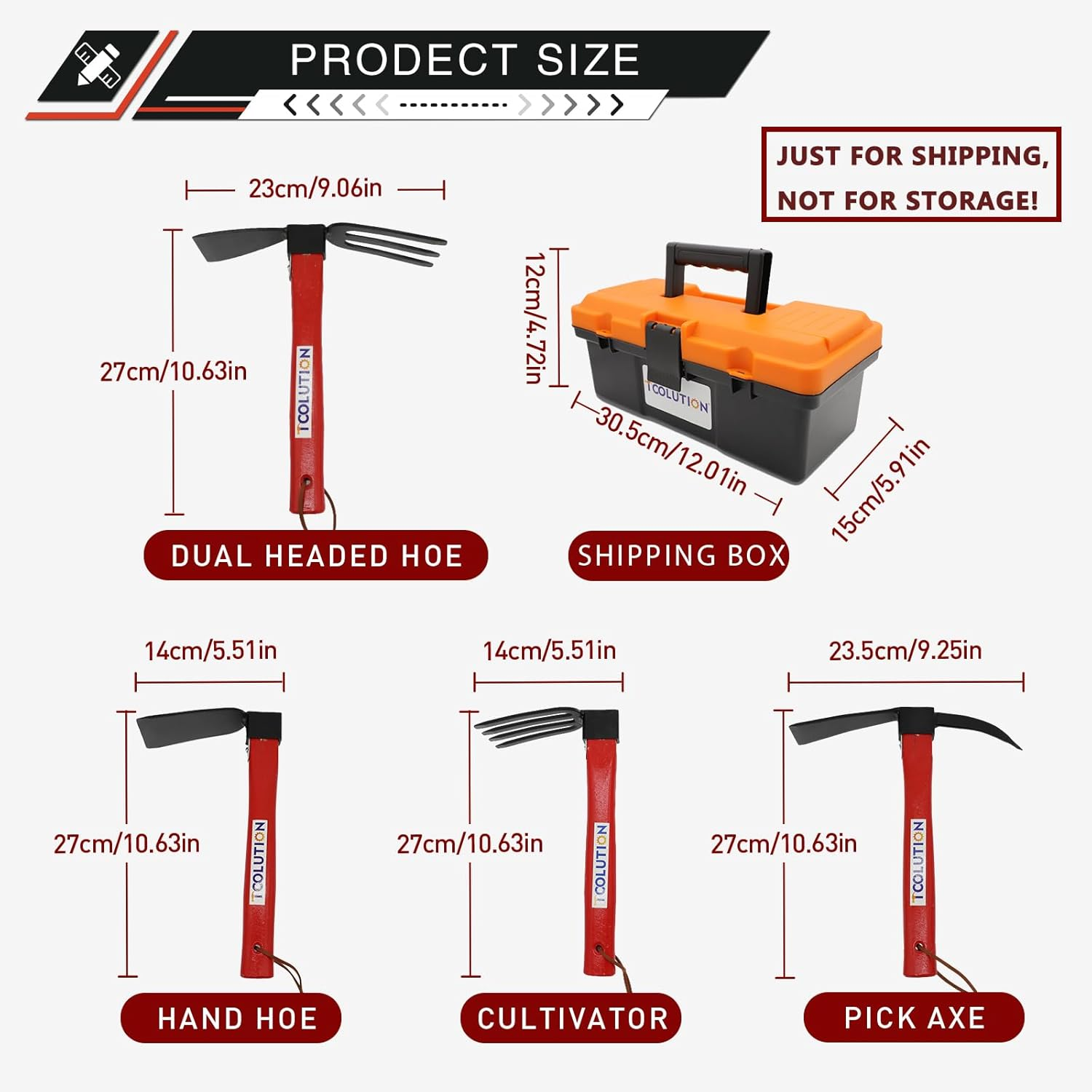 Garden Tool Set with Tool Box 4 Piece Heavy Duty Gardening Tools Kit with Hoe Rake Shovel Fork Non Slip Handle Garden Hand Tools for Digging Weeding Planting image number 5