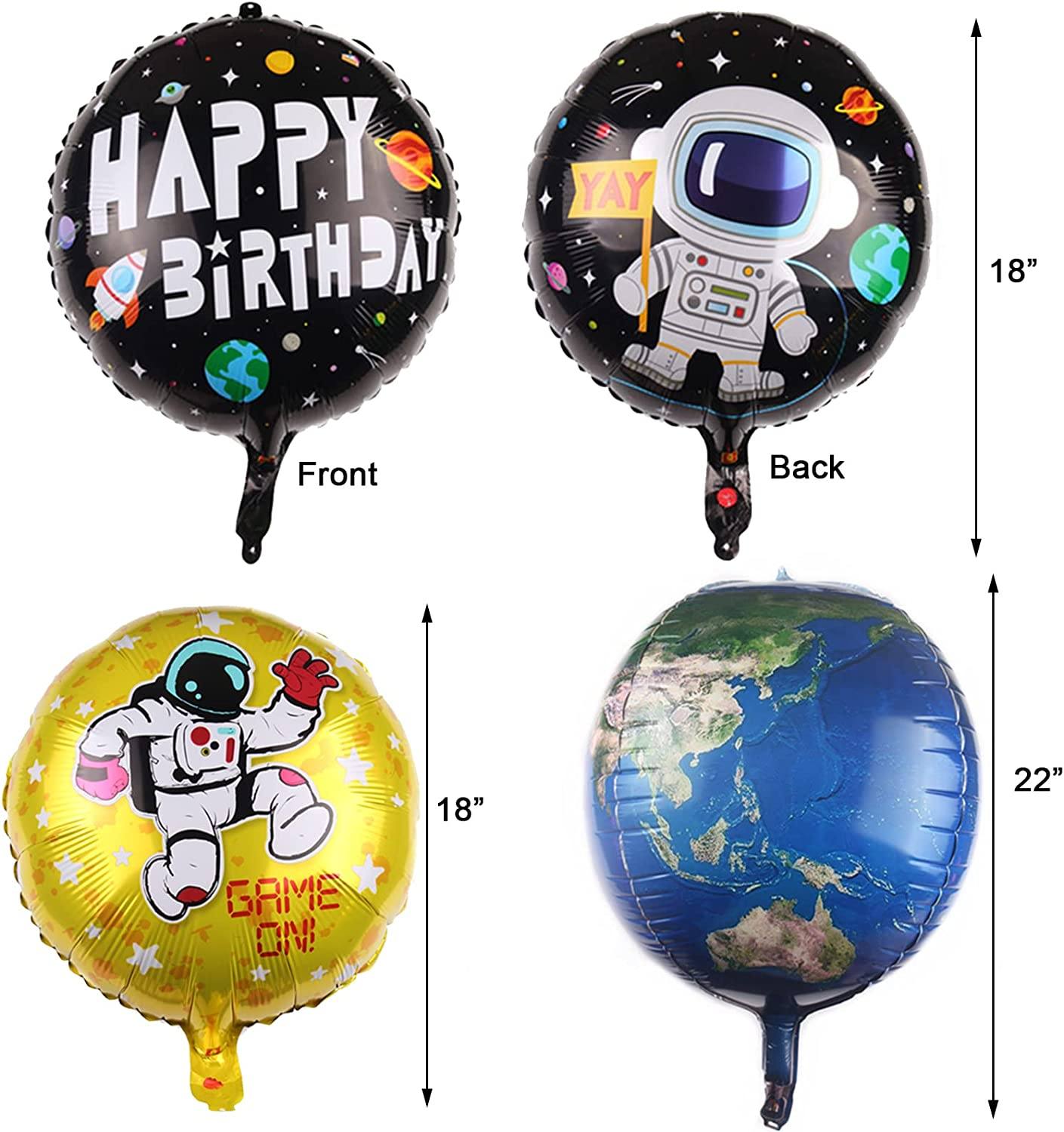 Outer Space Balloons 6 PCS, Outer Space Birthday Decorations and Supplies for Kids Planet Space Theme Party Birthday Party image number 1