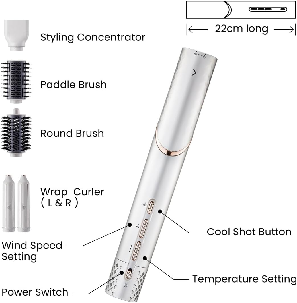 GLAMUP&reg; 5 in 1 Flex Hair Styler-Advanced High Speed Hair Dryer with Air Curler, Hair Dryer Brush, No Heat Damage, for All Hair Types, Perfect for Travel, Gift Set image number 4