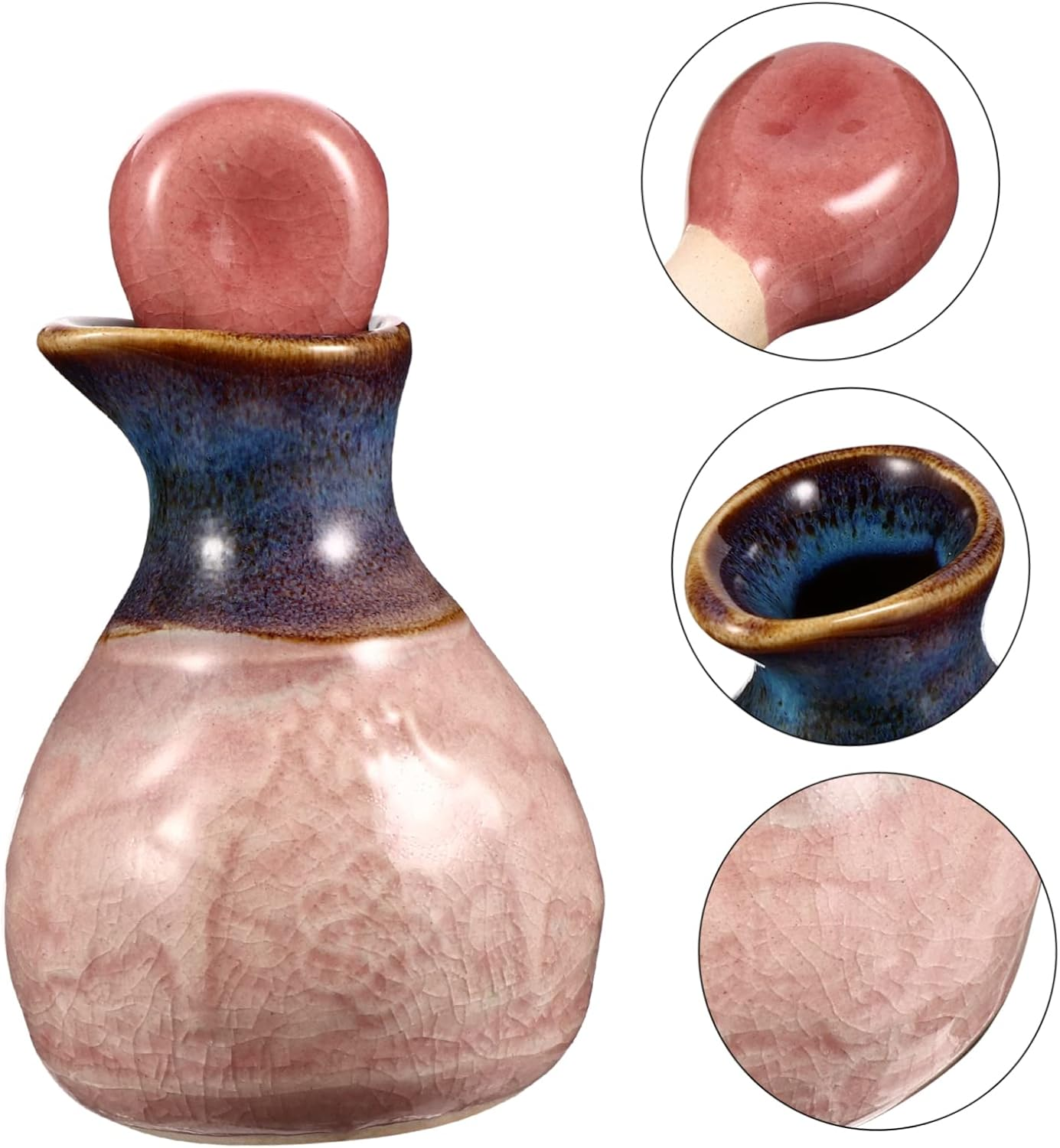 Small Essential Oil Perfume Bottle Dripping Stopper Decor Ceramic Travel Aromatherapy Bottle image number 5