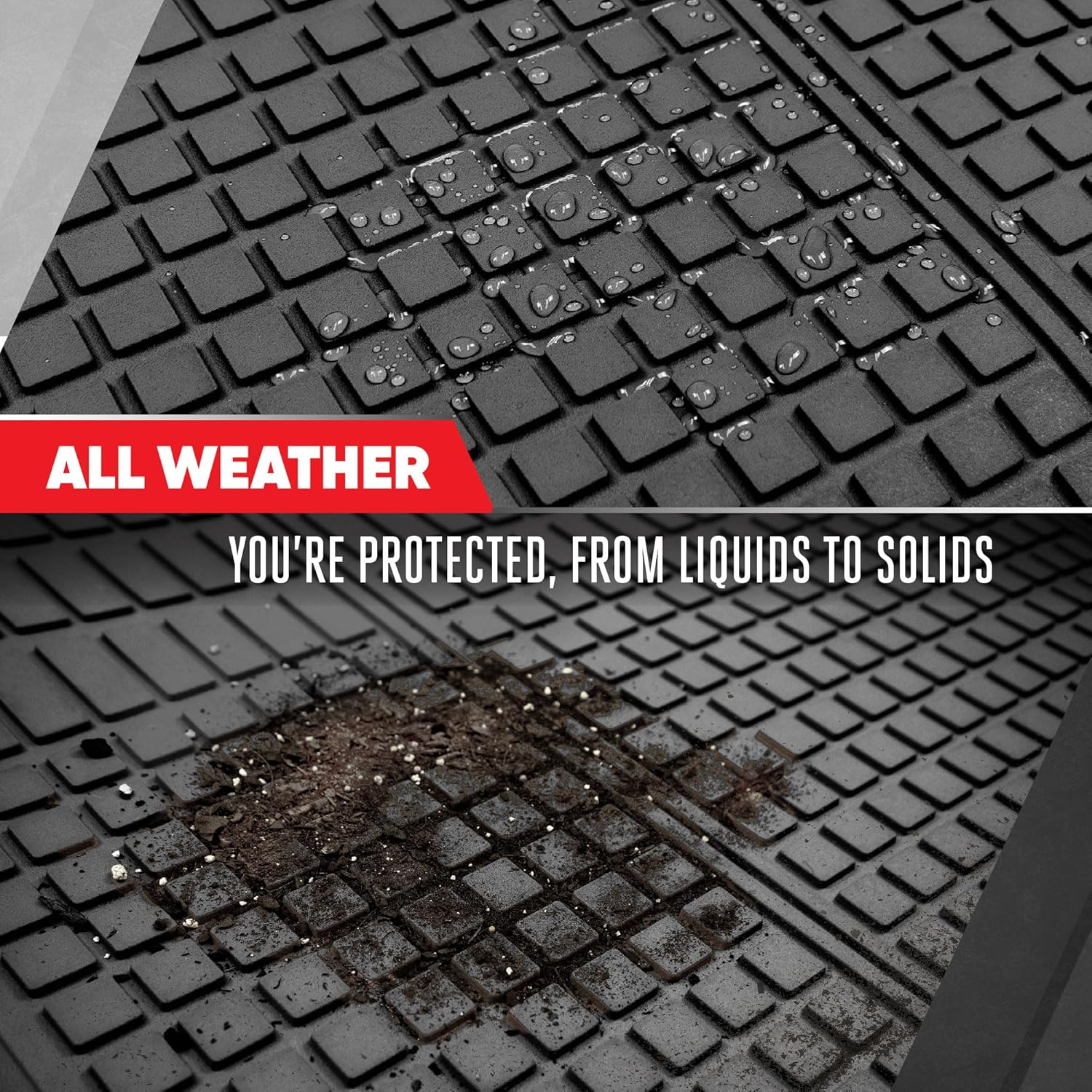 Motor Trend Premium Flextough All-Protection Cargo Mat Liner &ndash; W/Traction Grips & Fresh Design, Heavy Duty Trimmable Trunk Liner for Car Truck SUV, Black (OF-985-BK) - Gray image number 6