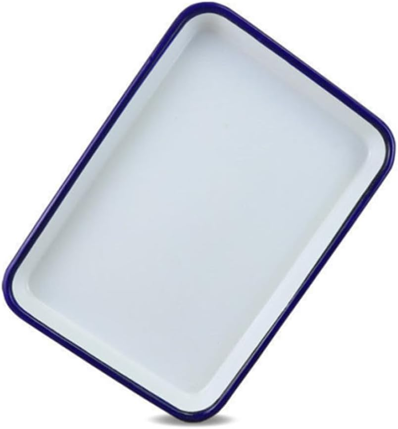 Enamel Oblong Tray,26X18Cm Pie Dish Containers Restaurant Tray Laboratory Tray Baking Tray Rectangular Pie Dish Fruit Vegetable Plate Cake Tray Lasagna Pan Food for Home Kitchen image number 2