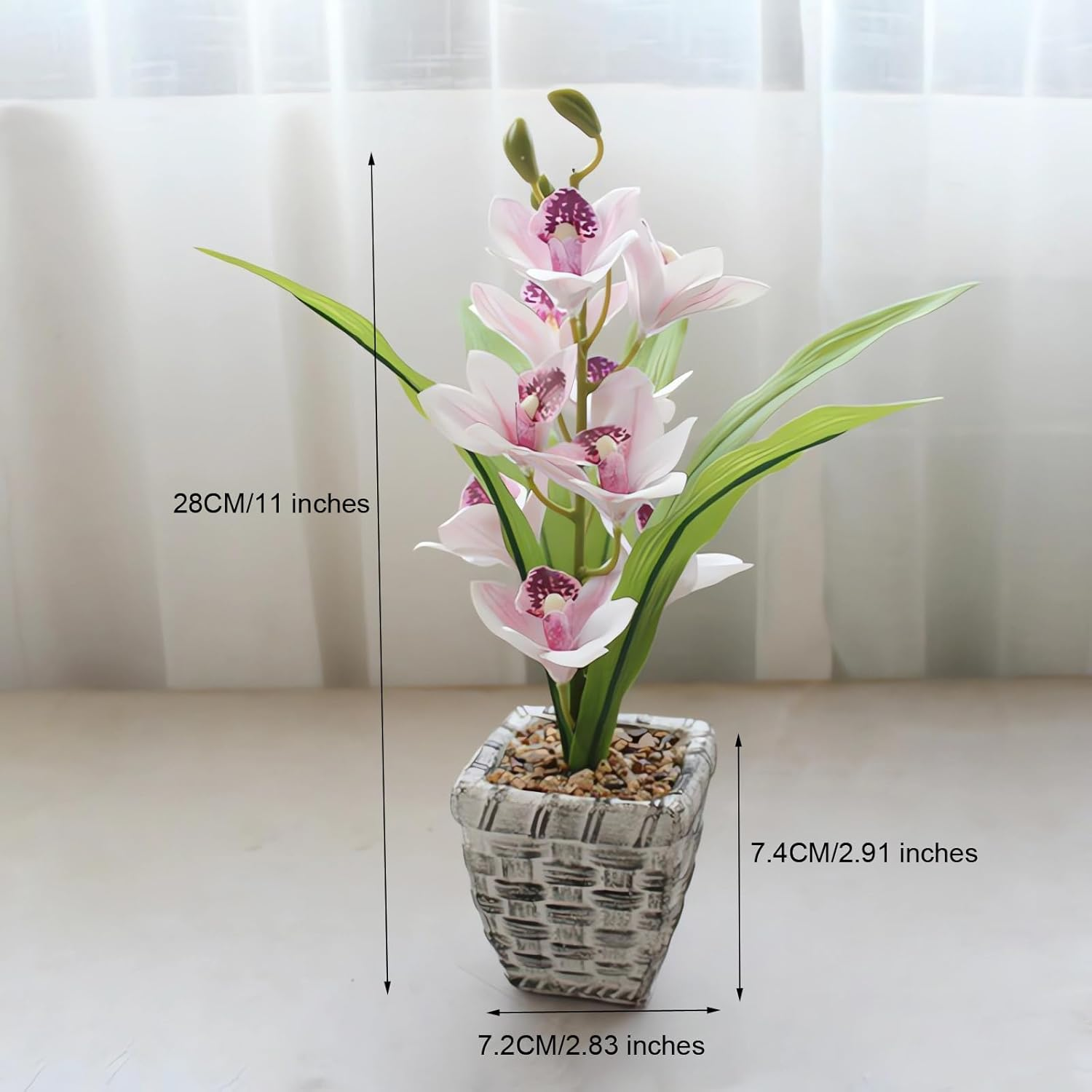 Artificial Flowers with Vase, Artificial Flowers in Vase, Fake Flowers Home Flower Arrangement, Balcony, Hallway, Garden, Bedroom, Living Room, Dining Table Decoration Flower A160 (H Light Purple) image number 1