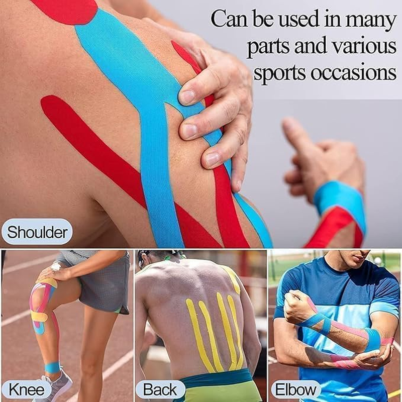Athletic Sports Tape Elastic Kinesiology Tape, 3Pcs Athletic Sports Tape,Sport Trainers Waterproof Physio Sports Tape,Trainers Waterproof Physio Sports Tape for Shoulder, Muscle, Ankle image number 2