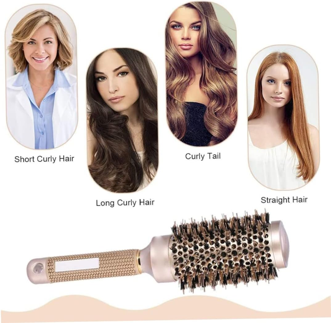 Ceramic Ionic round Hair Drying Brush with 4 Dimensions (45MM) Cylindrical Curling Roller Comb Styling Gold 45Mm round Brush image number 1