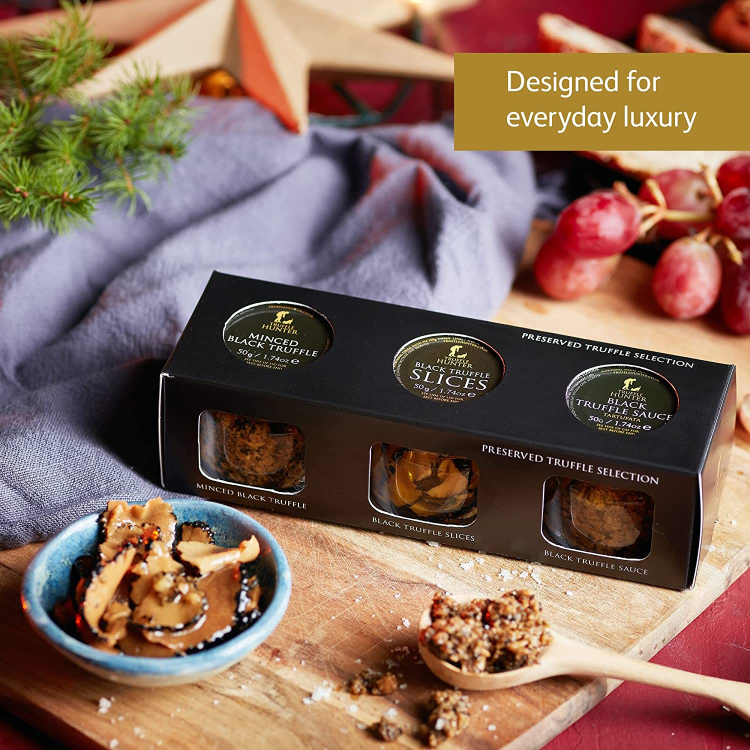 Trufflehunter - Preserved Black Truffle Selection - Minced Truffle, Truffle Slices, Truffle Sauce - 3 X 50G image number 6