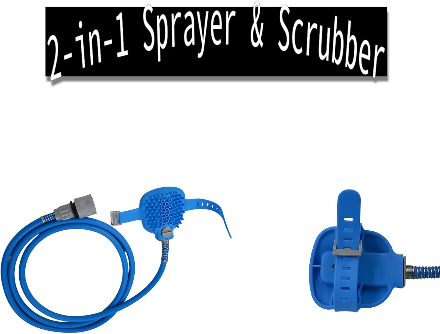 Pet Cleaning Shower Head,2 in 1 Shower Massager,Silicone Scrubber Brush, Dog Cat Bathing Tool with Sprayer, Pet Grooming Supplies, Massage & Clean Attachment for Dogs Cats Hair