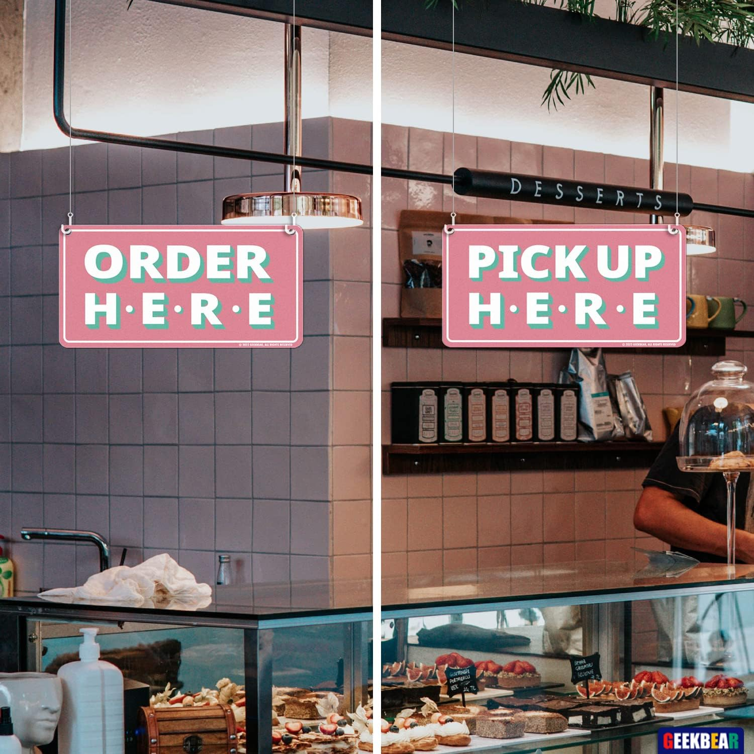 Order Here Pick up Here Sign (Pink) - Black image number 3