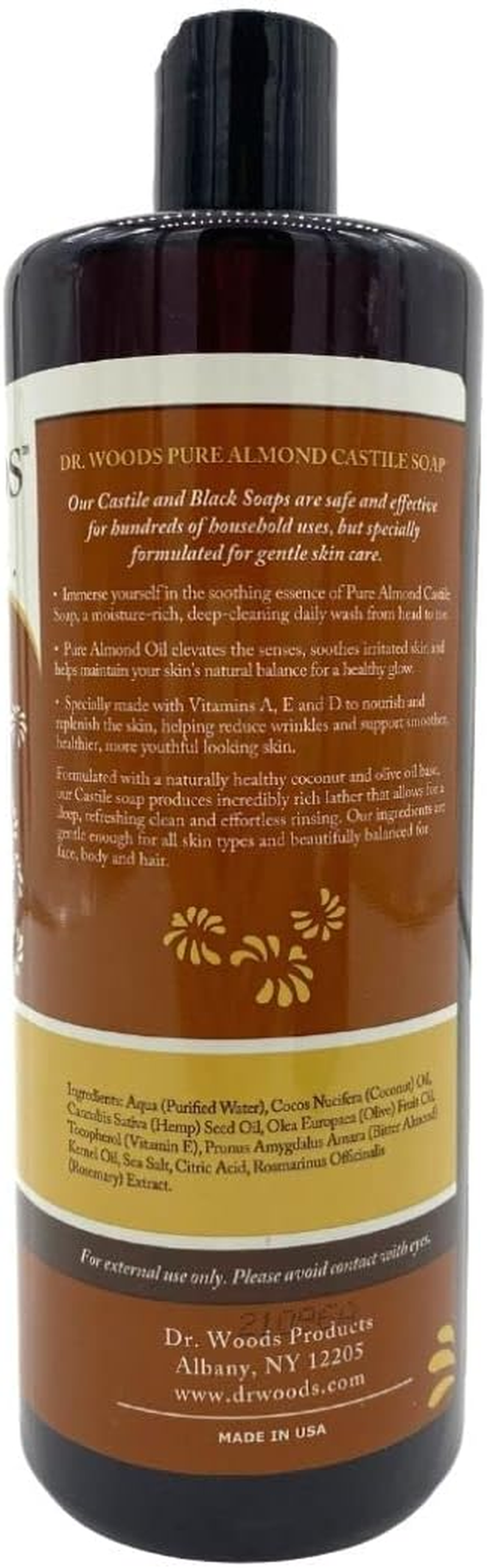 Dr. Woods Pure Almond Liquid Castile Soap 32 Ounce (Pack of 2) image number 5