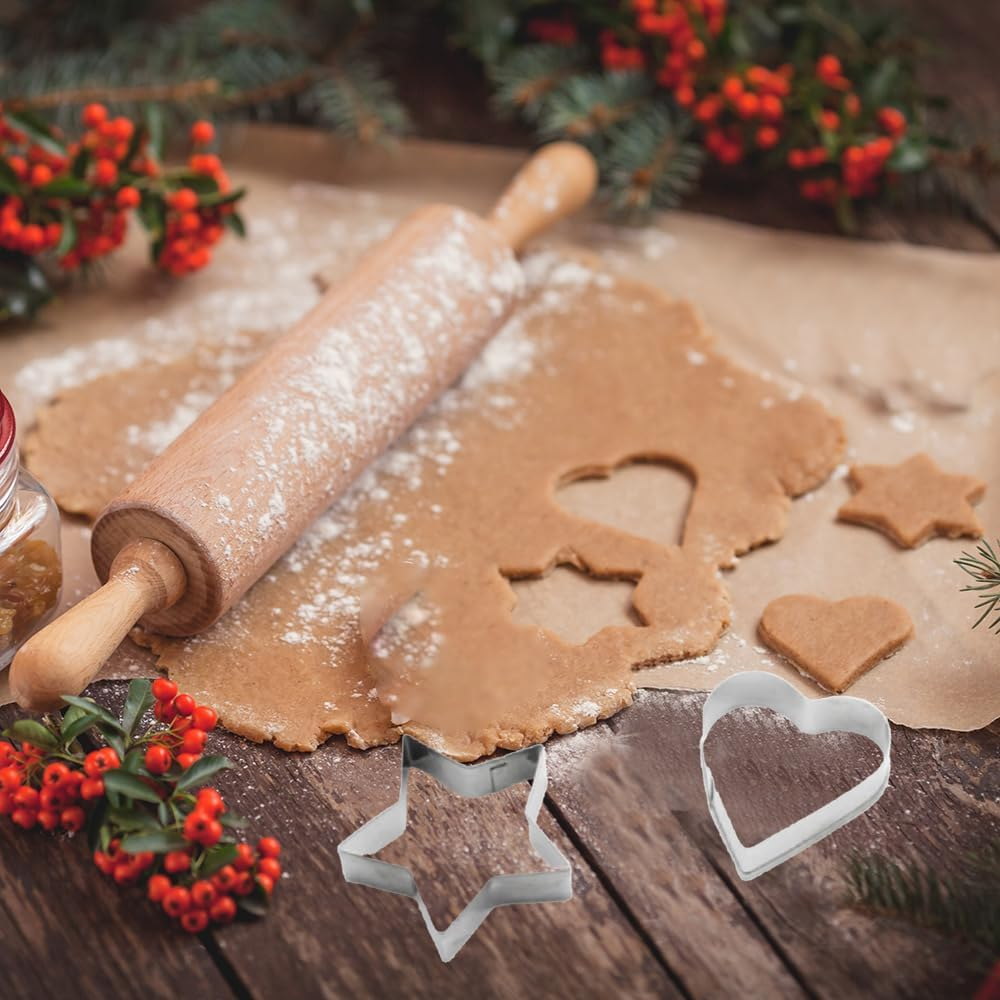 10 Sets Small Christmas Cookie Cutters,Christmas Tree Cookie Cutters for Kids,Christmas Deer, Christmas Socks, Christmas Bells, Christmas Snowman, for DIY Christmas Baking image number 2