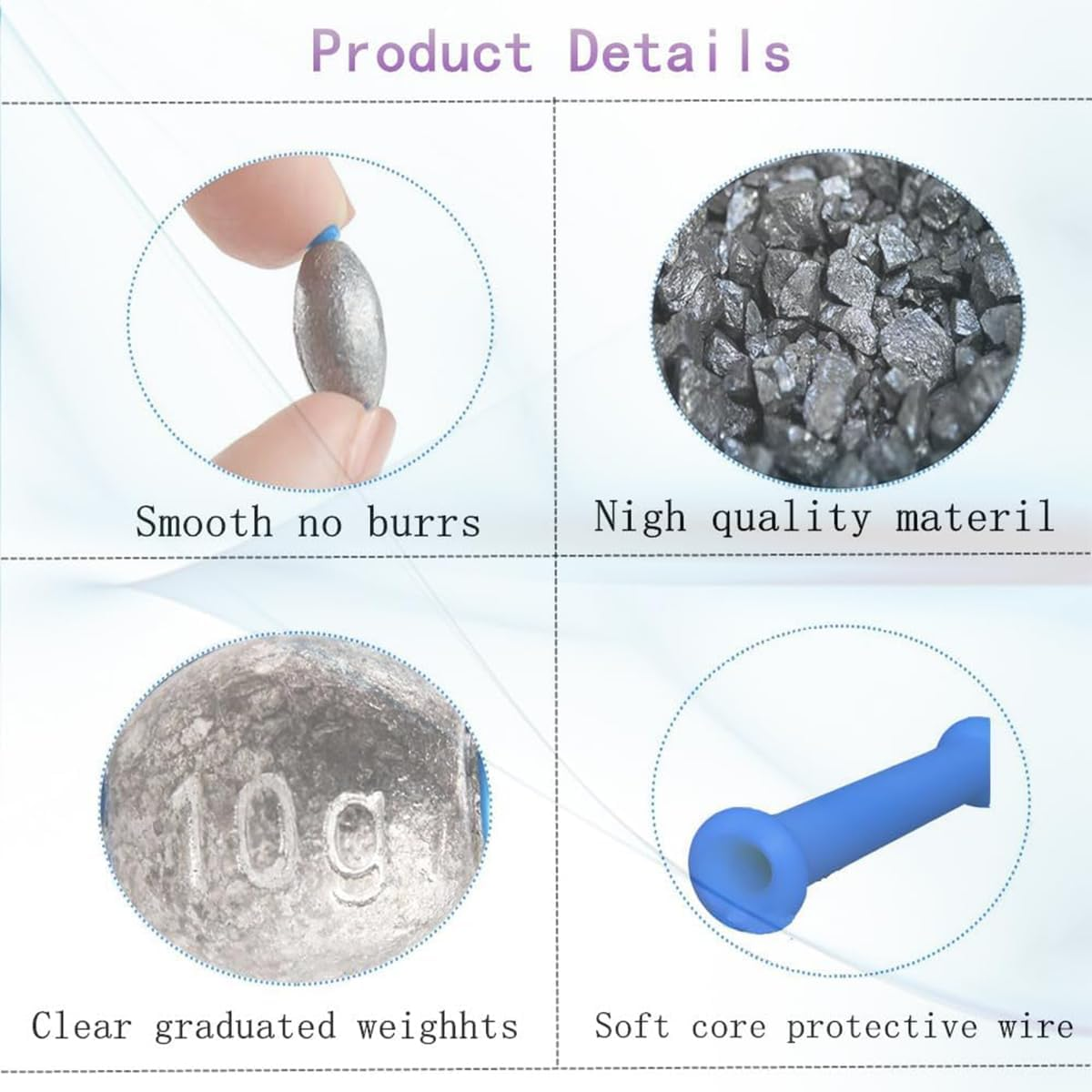 AIMALL 35 PCS Egg-Shaped Plastic Lead Pendant - 1.2Mm Aperture, Smooth Core Groove, Quick Sink Design, Durable Fishing Gear for Sea Rod and Raft Fishing image number 3