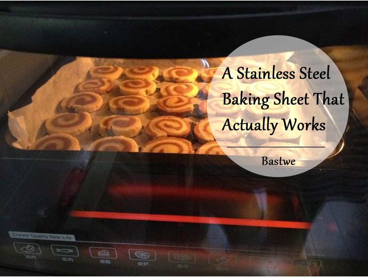 Stainless Steel Bakeware Oven Tray, 16 Inch Commercial Grade Professional Bakeware, Healthy & Non-Toxic, Mirror Finish & Rustproof, Easy Clean & Dishwasher Safe, 3 Piece Set 10/12/16 Inch - 16Inch X 2 Pcs image number 4