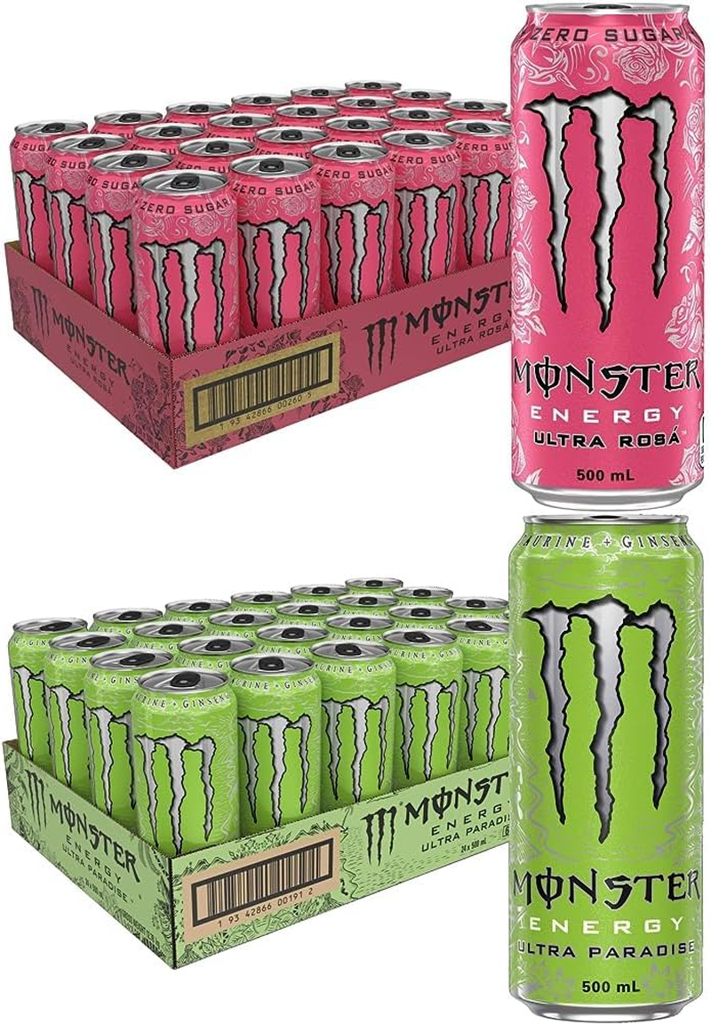 Monster Ultra Rosa 24Pk and Monster Ultra Ultra Paradise Green 24Pk image number 1