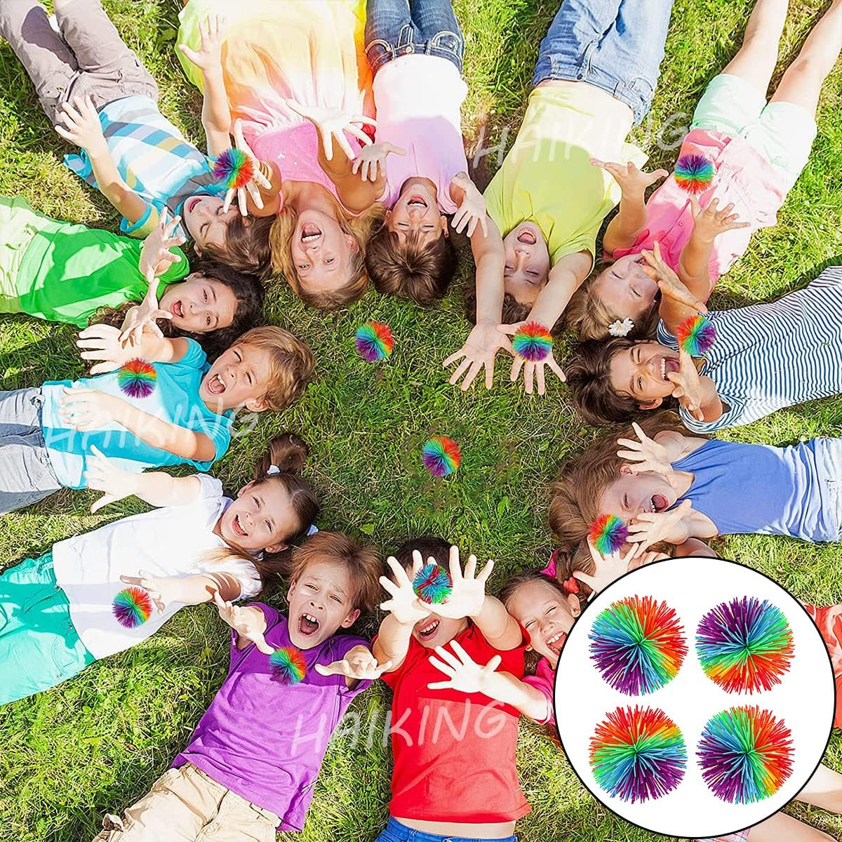 Color Stringy Balls, 4 Pcs Colorful Silicone Ball for Calming, Relaxing, Autism Children, Birthday Party Toy, Gift(7Cm/2.76In) image number 5