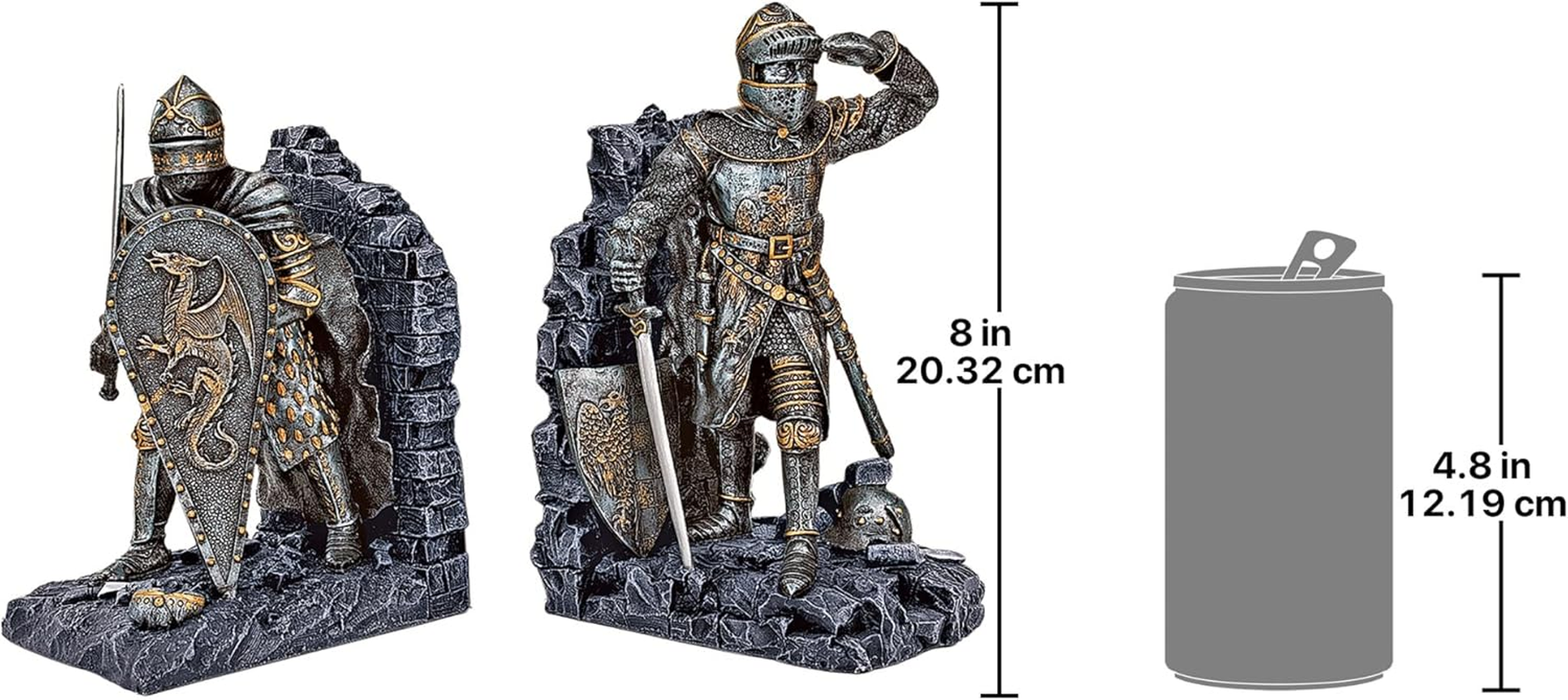 Arthurian Knight Bookend in Two-Tone Metallic (Set of 2) [Kitchen] image number 2
