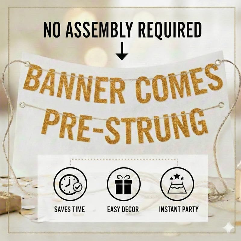 Buck'S Night Gold Glitter Banner- Goodbye Life Hello Wife - Bachelor Party - Stag Party Decorations, Ideas, Supplies, Gifts, Jokes and Favors image number 6