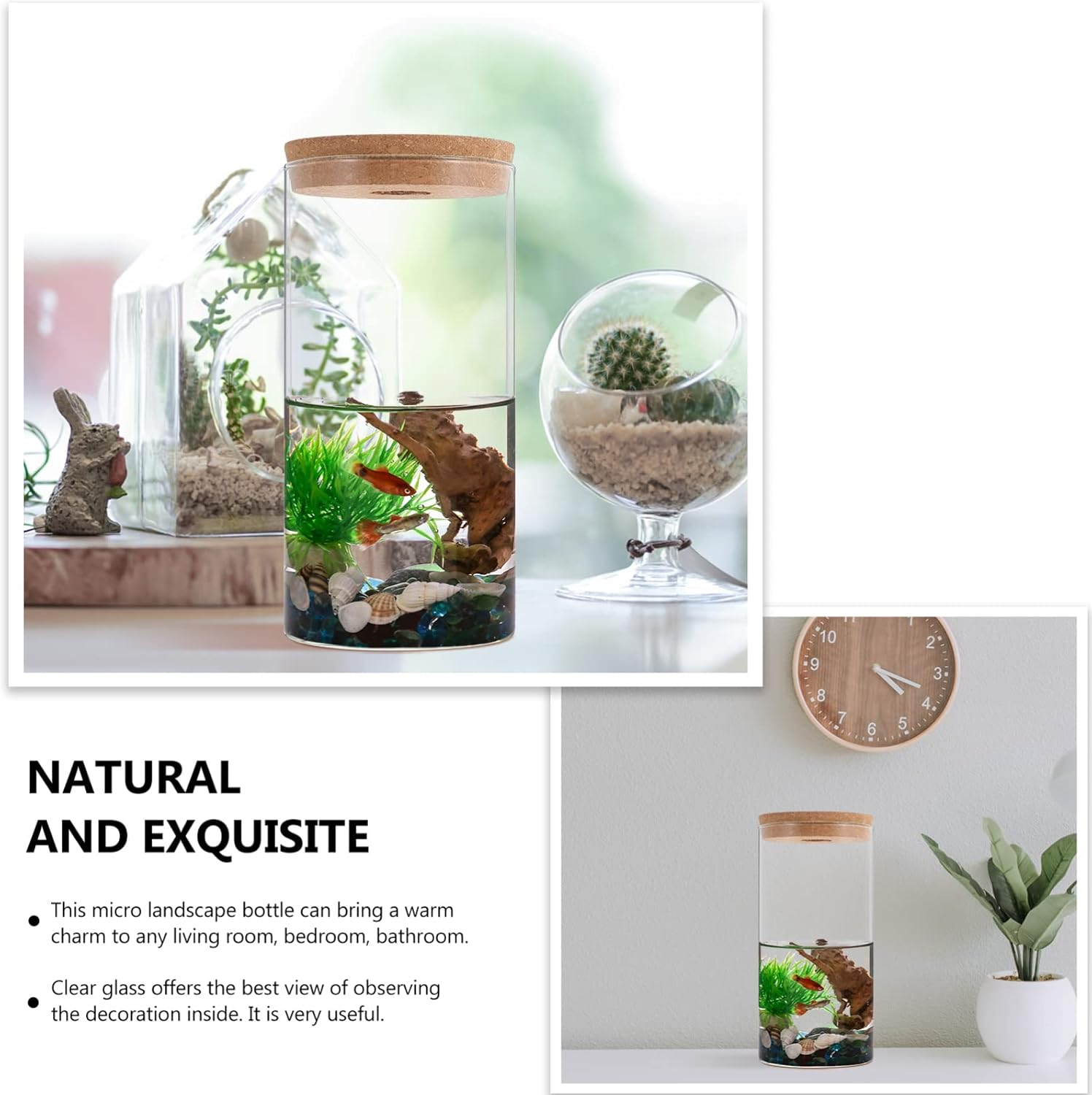 Mipcase Desktop Glass Bottle for Terrarium High Borosilicate Eco Bottle for Creative Indoor and Outdoor Plant Decoration image number 6
