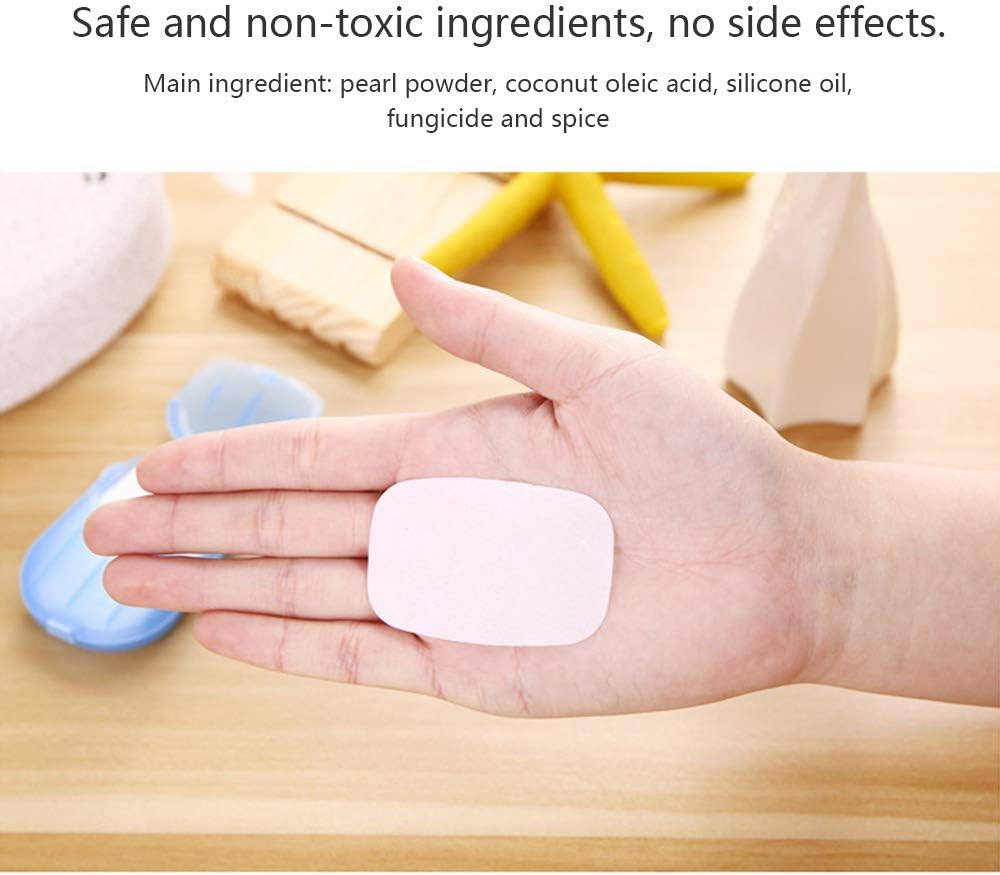 Travel Portable Soap Flakes with Storage Box Co Ainer 200Pcs Soap S Sce Ed Foaming Soap Hand Washing Cleaning Supplies image number 1