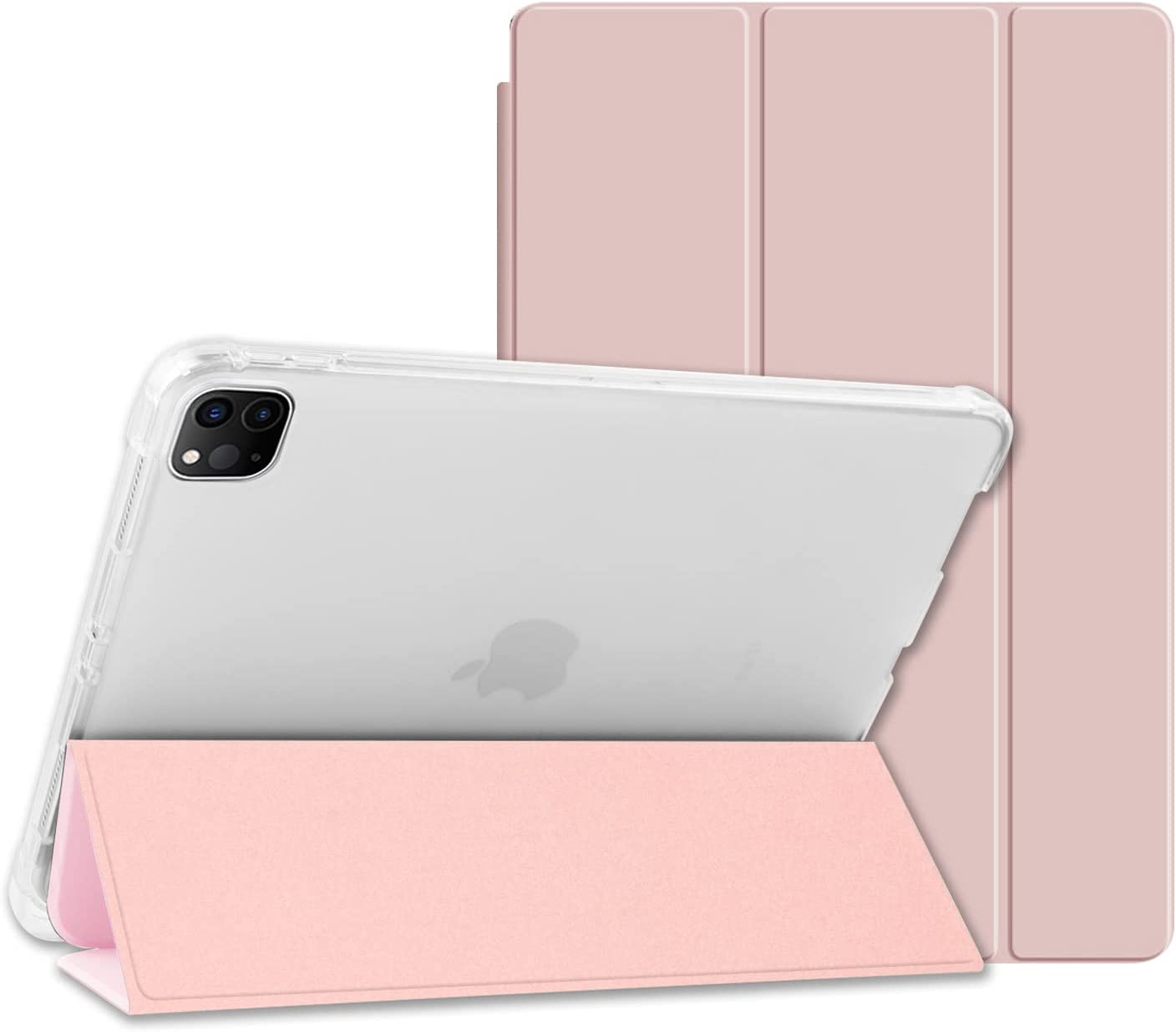 T Tersely Case Cover for Ipad Air 11-Inch 2024/ Ipad Air 5/4 (2022/2020 5Th/4Th Generation 10.9-Inch) with Pencil Holder,Slim Stand Hard Back Shell Smart Auto Sleep/Wakeup Cover (Pink) image number 1