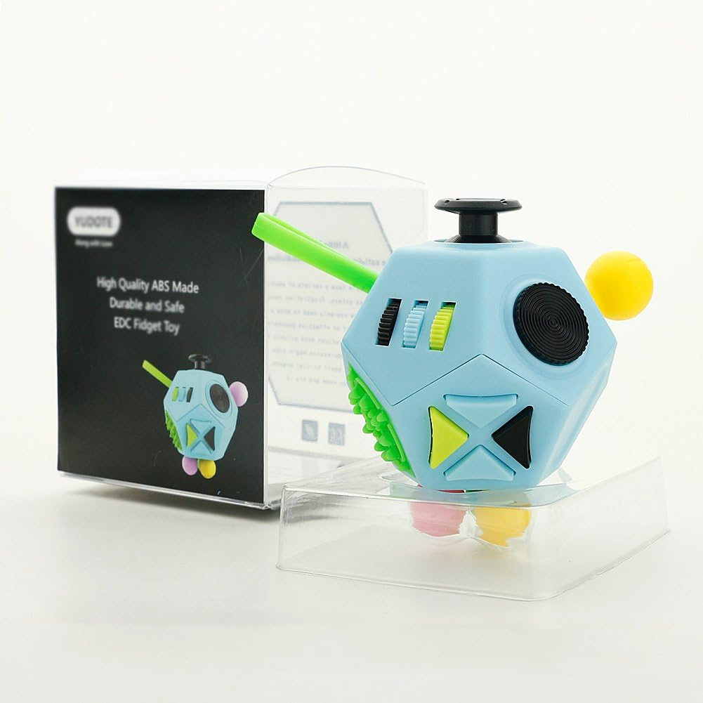 Fidget Toy 12 Sides Hand Dodecahedron Toys, Every Day Carry Fidgets Devices Relieves Stress and Anxiety Antidepression - for Children and Adult, Blue image number 3