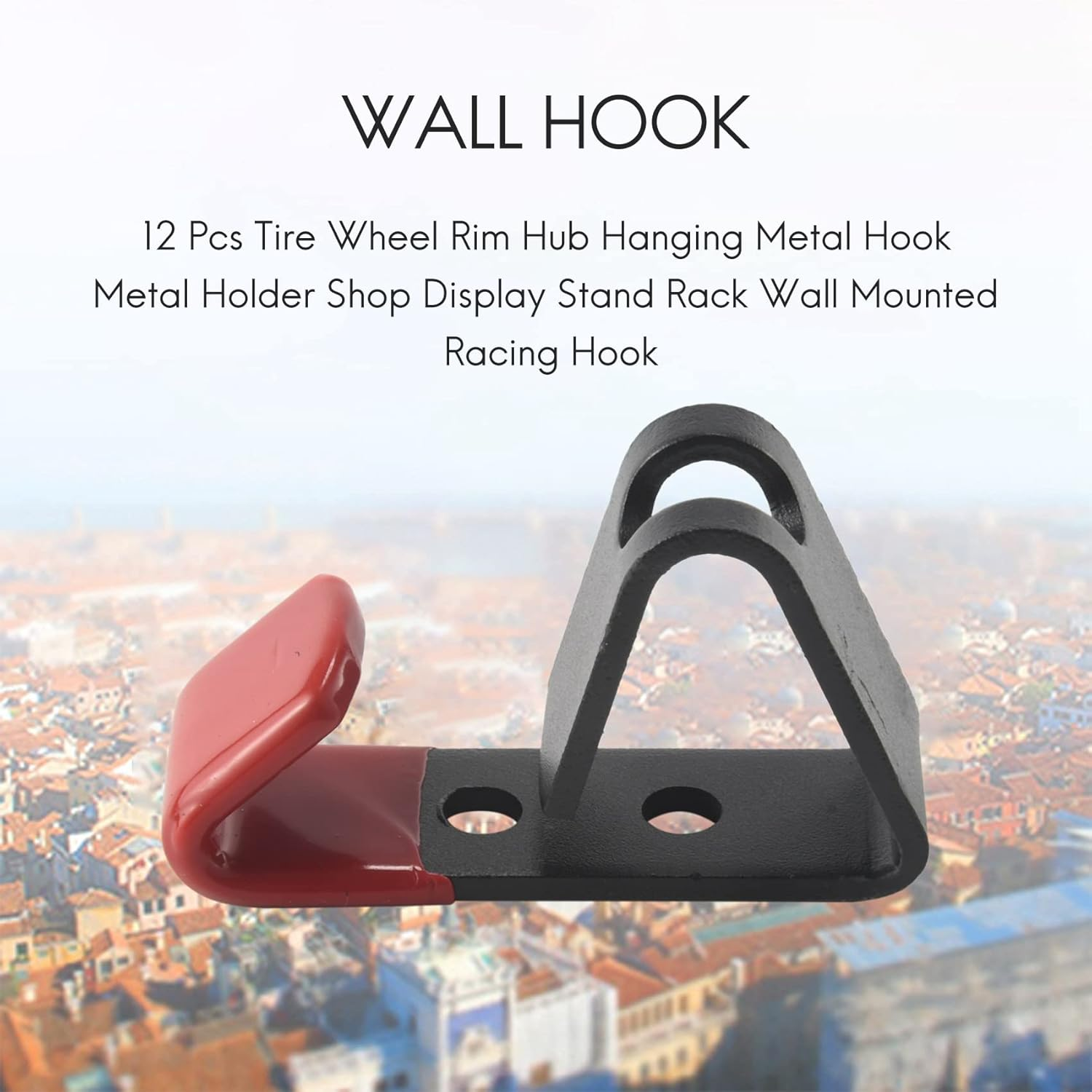 12 Pcs Tire Wheel Rim Hub Hanging Metal Hook Metal Holder Shop Display Stand Rack Wall Mounted Racing Hook image number 1