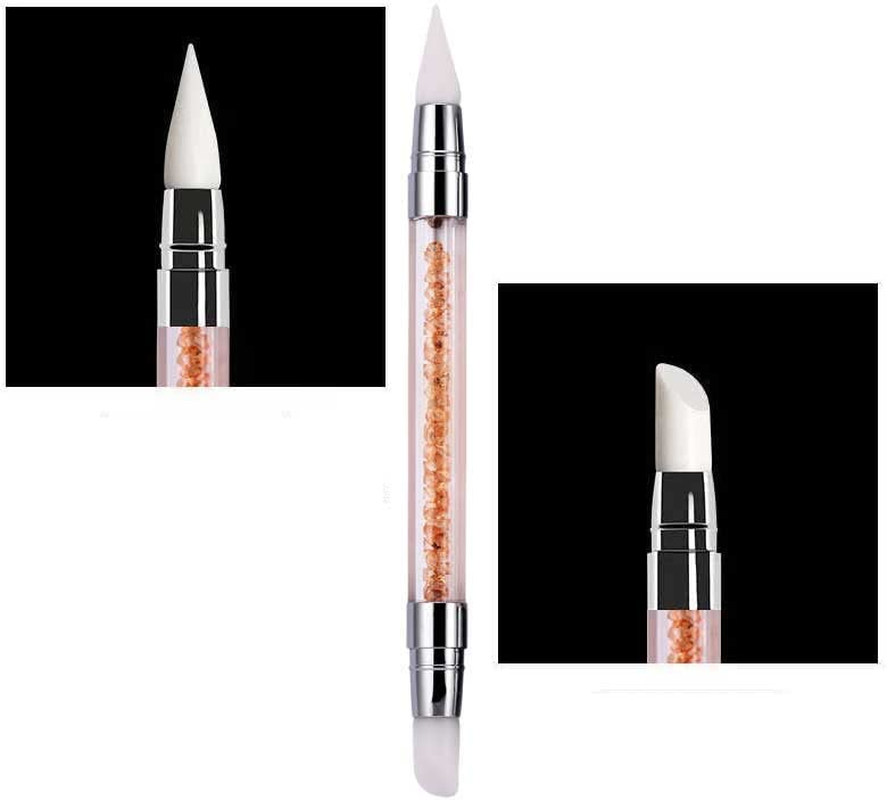 HIGHROCK 5 Pieces Nail Art Dual Head Silicone Sculpture Pens, 3D Pattern Drawing Brush Set Tools, DIY Manicure Brush Craft Decoration Tools image number 2