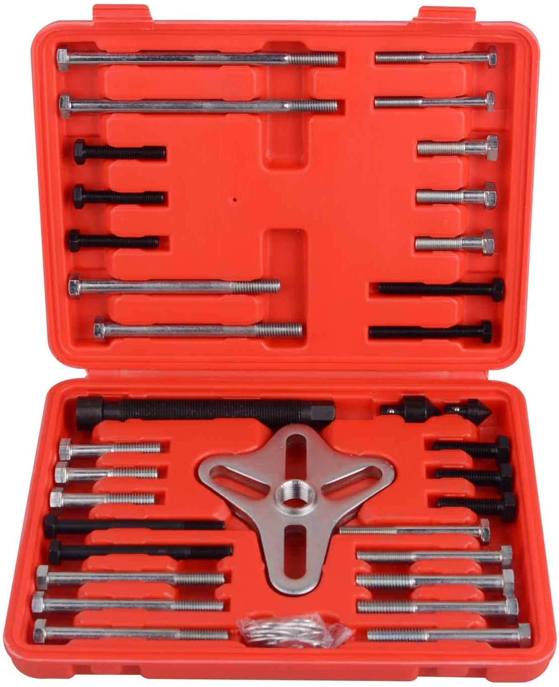 Harmonic Balancer Puller Set, 46 Pcs Flywheel Steering Wheel Puller Kit Gear Puller Yoke Crankshaft Pulley Puller image number 3