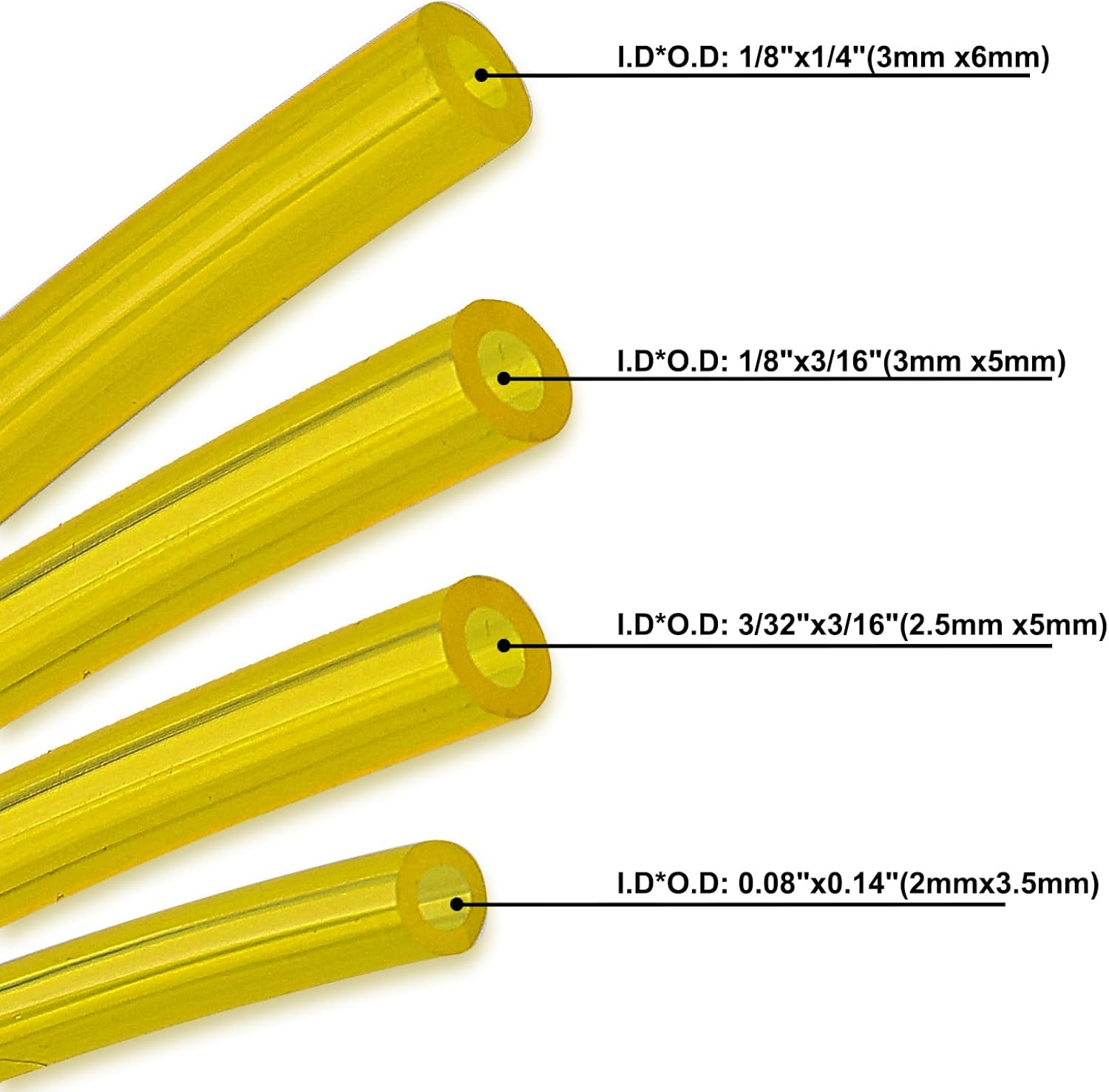 4 Sizes 4 Feet Fuel Line Hose for Zama Stihl Homelite Poulan Craftsman Husqvarna Trimmer Chainsaw Blower with Fuel Filters,Snap in Primer Bulb,Primer Pouland Bulb image number 2