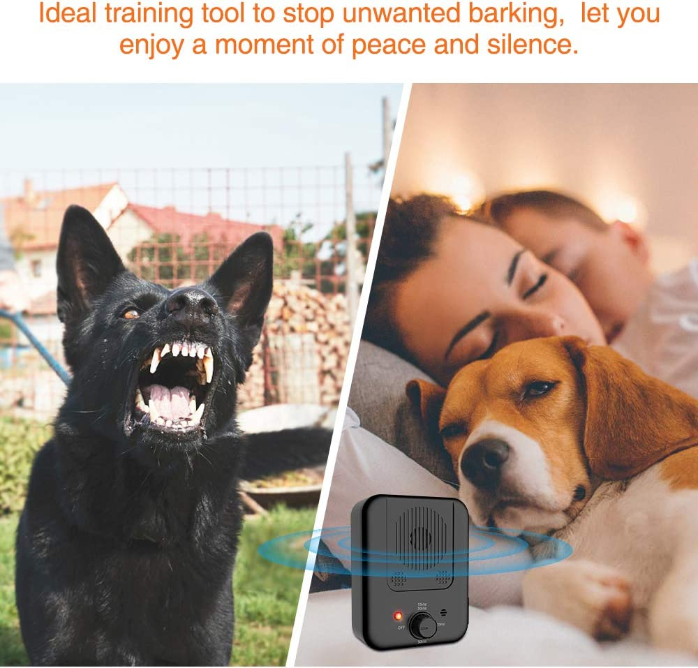 Anti Barking Control Device, Dog Barking Control, anti Bark Stopper Device for Outdoors and Indoors with 3 Adjustable Modes, Waterproof Dog Bark Control, Safe for Small Medium and Large Dogs
