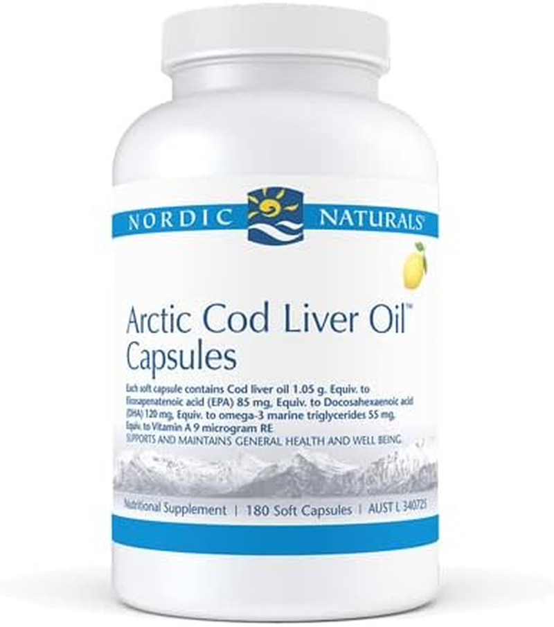 Nordic Naturals Lemon Flavour Arctic Cod Liver Oil 180 Soft Gels