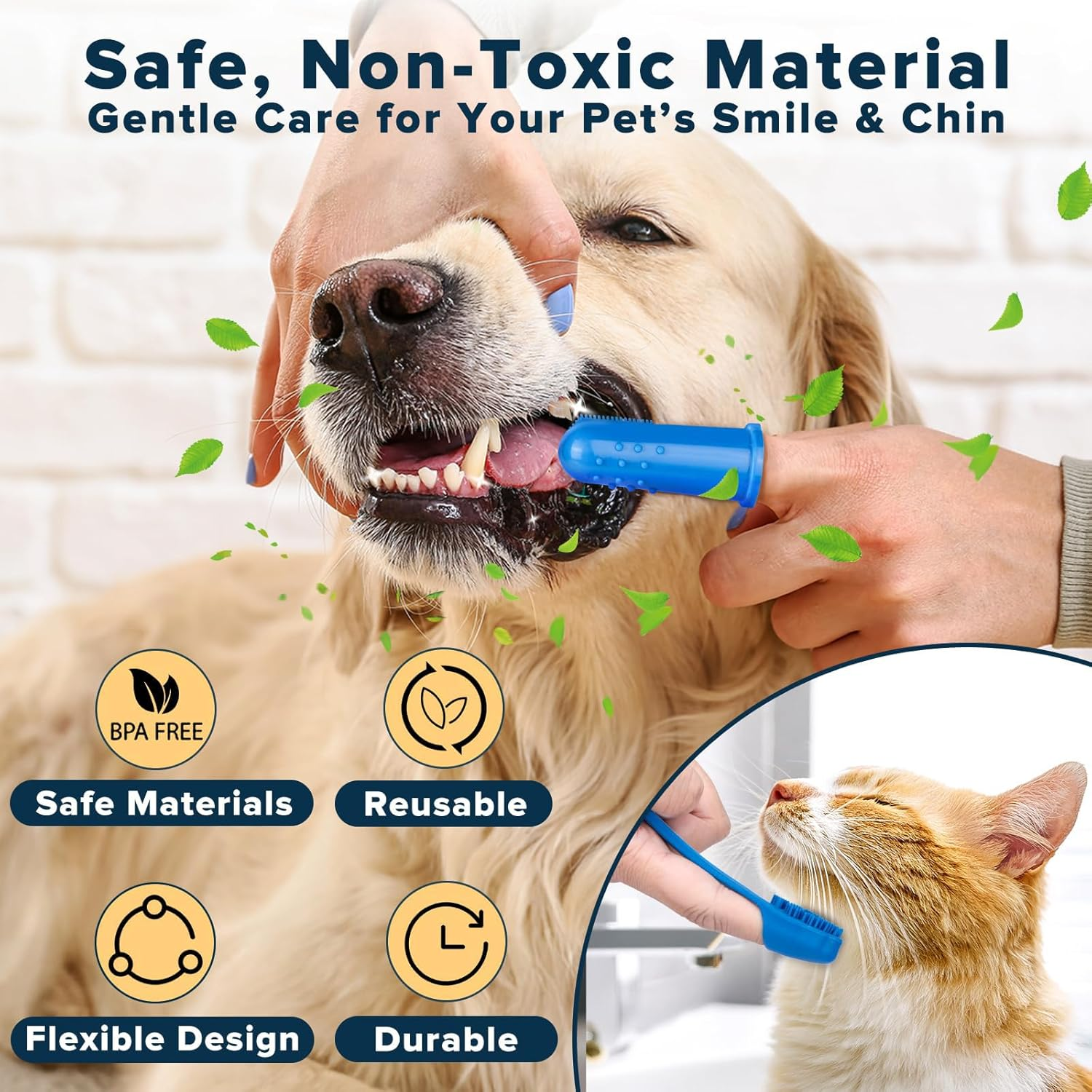 6PCS Pet Grooming Kit, Dog Cleaning Gloves & Dog Bath Brush, Dog Shampoo Brush, Cat Bathing Products,Toothbrush