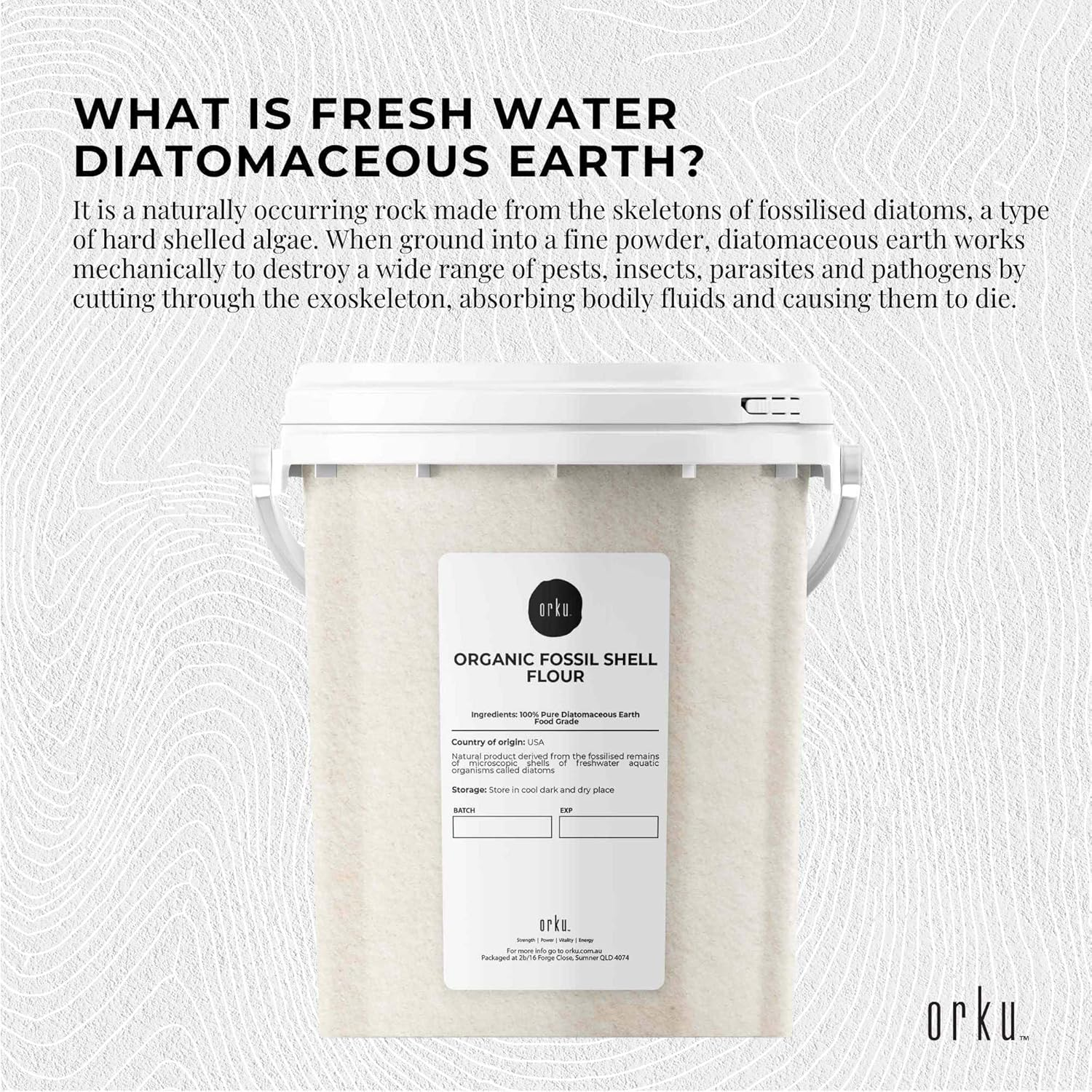 300G Organic Fine Diatomaceous Earth Tub - Food Grade Fossil Shell Flour Powder image number 5