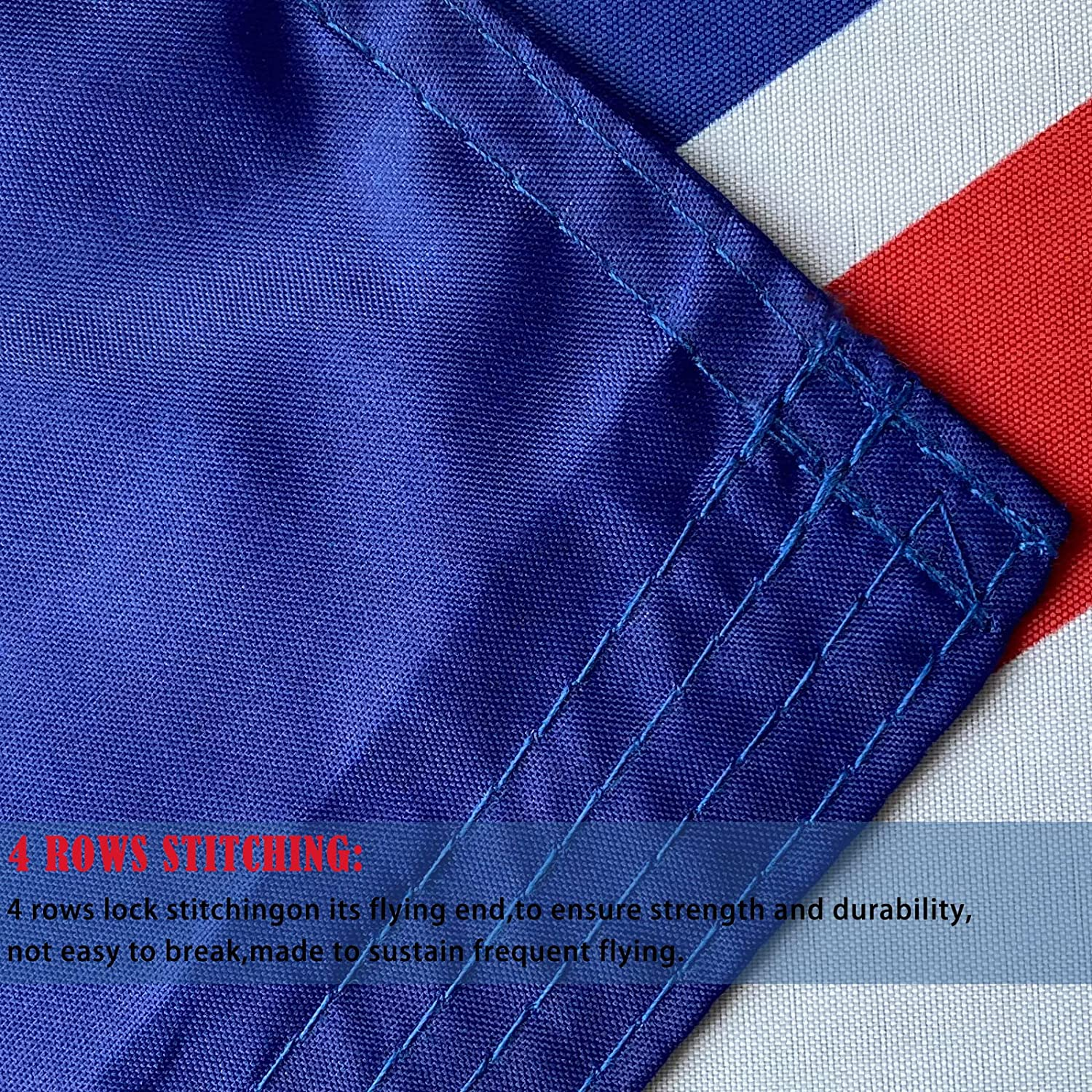 Australian Flag 3X5 Outdoor Double Sided- Heavy Duty 3Ply Australian National Flags Super Durable Flags 4 Rows Stitched Edge Canvas Header with 2 Brass Grommets image number 2