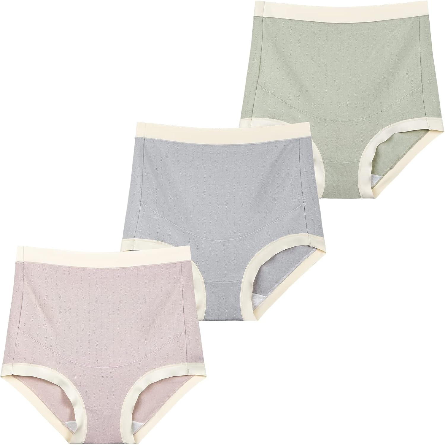 KEOYA Women'S over Bump High Waisted Maternity Underwear Cotton Stretch Pregnancy Panties Full Coverage Soft Briefs 3 Pack