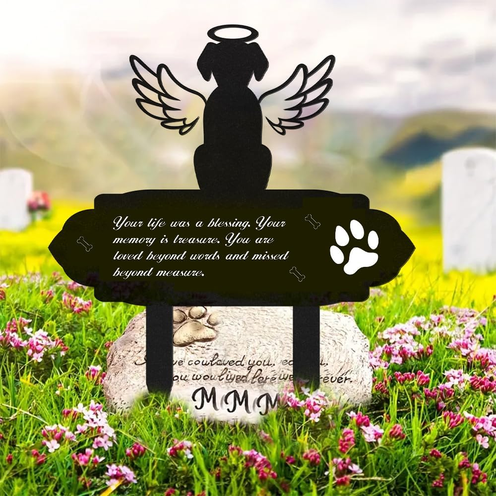 Dog Grave Marker, Dog Cemetery Decorations for Grave, Dog Memorial Plaque Garden Stake Metal Grave Marker, Dog Remembrance Stake for Pet Lover image number 6