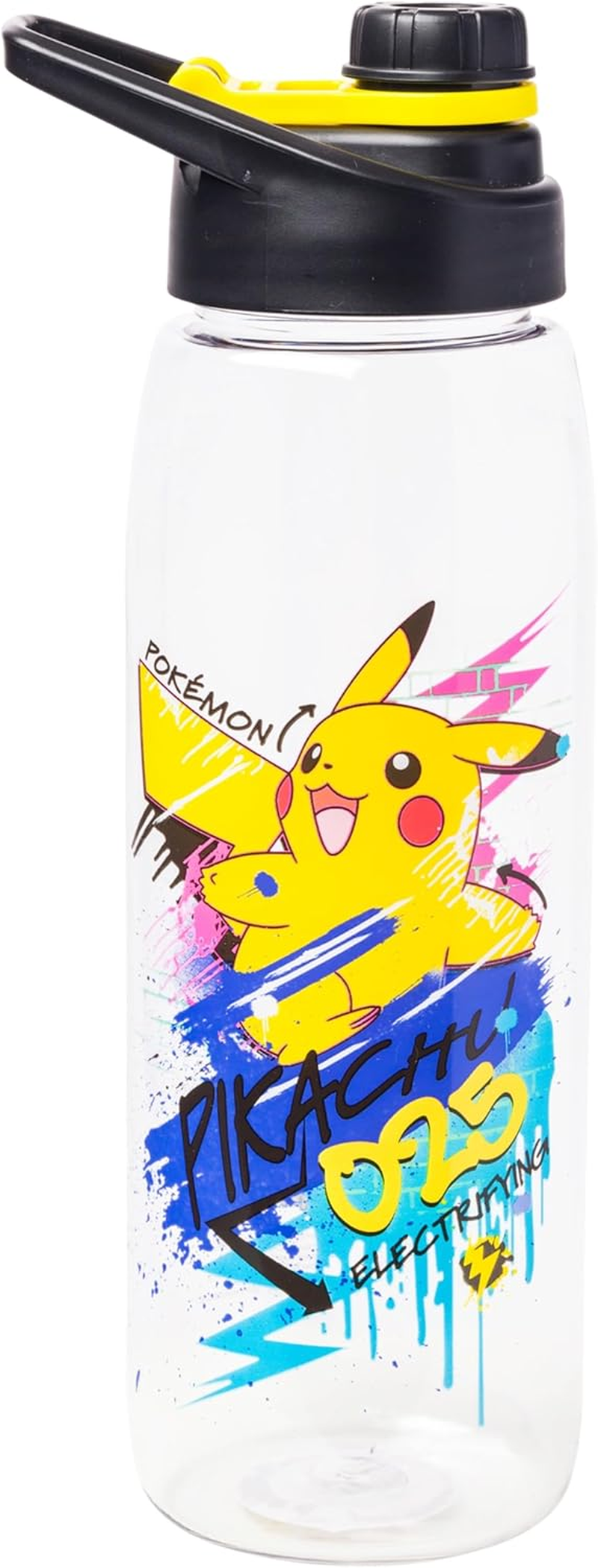 Silver Buffalo Pok&eacute;mon Skate Graffiti Electrifying Pikachu Water Bottle with Screw-On Lid, 28 Ounces image number 5