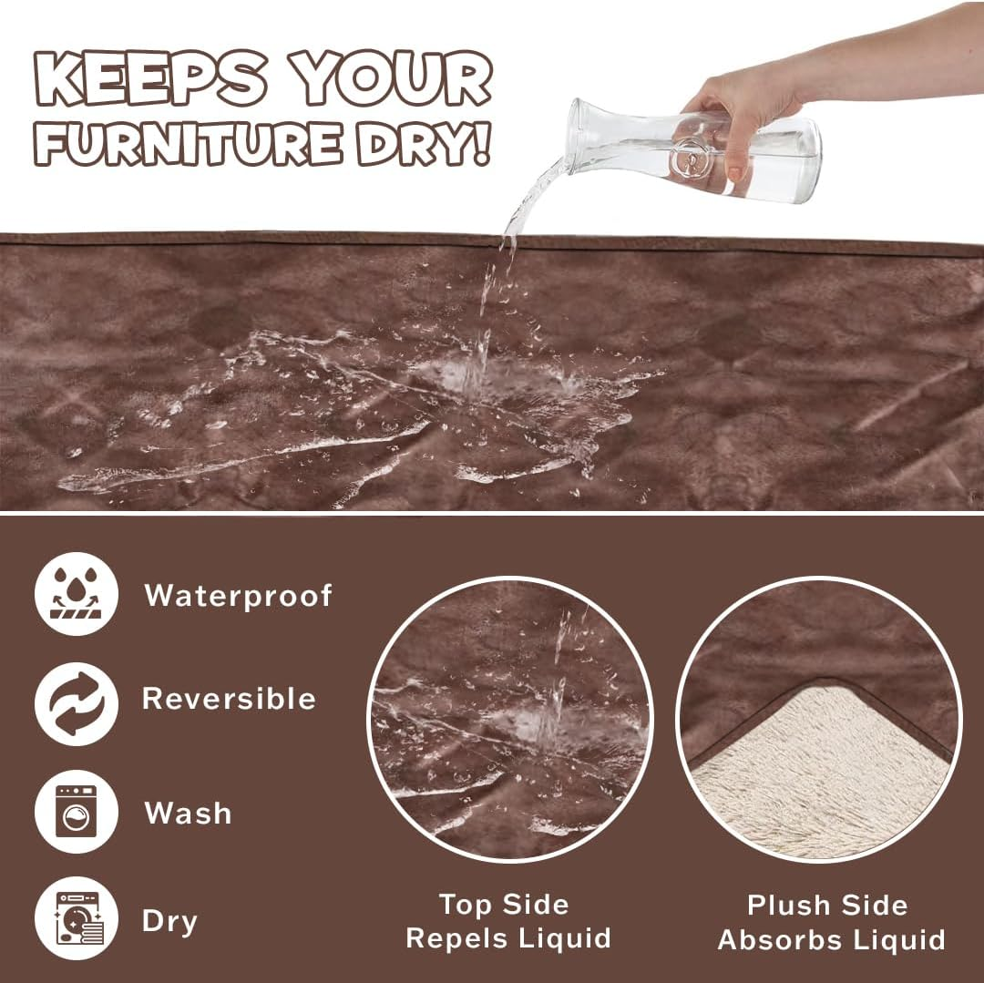 Anti-Anxiety Waterproof Pet Throw Blanket - Water Resistant, Splash-Proof Dog Blanket, Cozy Cat Blanket, Ideal Blanket for Small Dogs, Soft, Durable, Modern Style for Pets Cream, 76Cmx102Cm image number 4