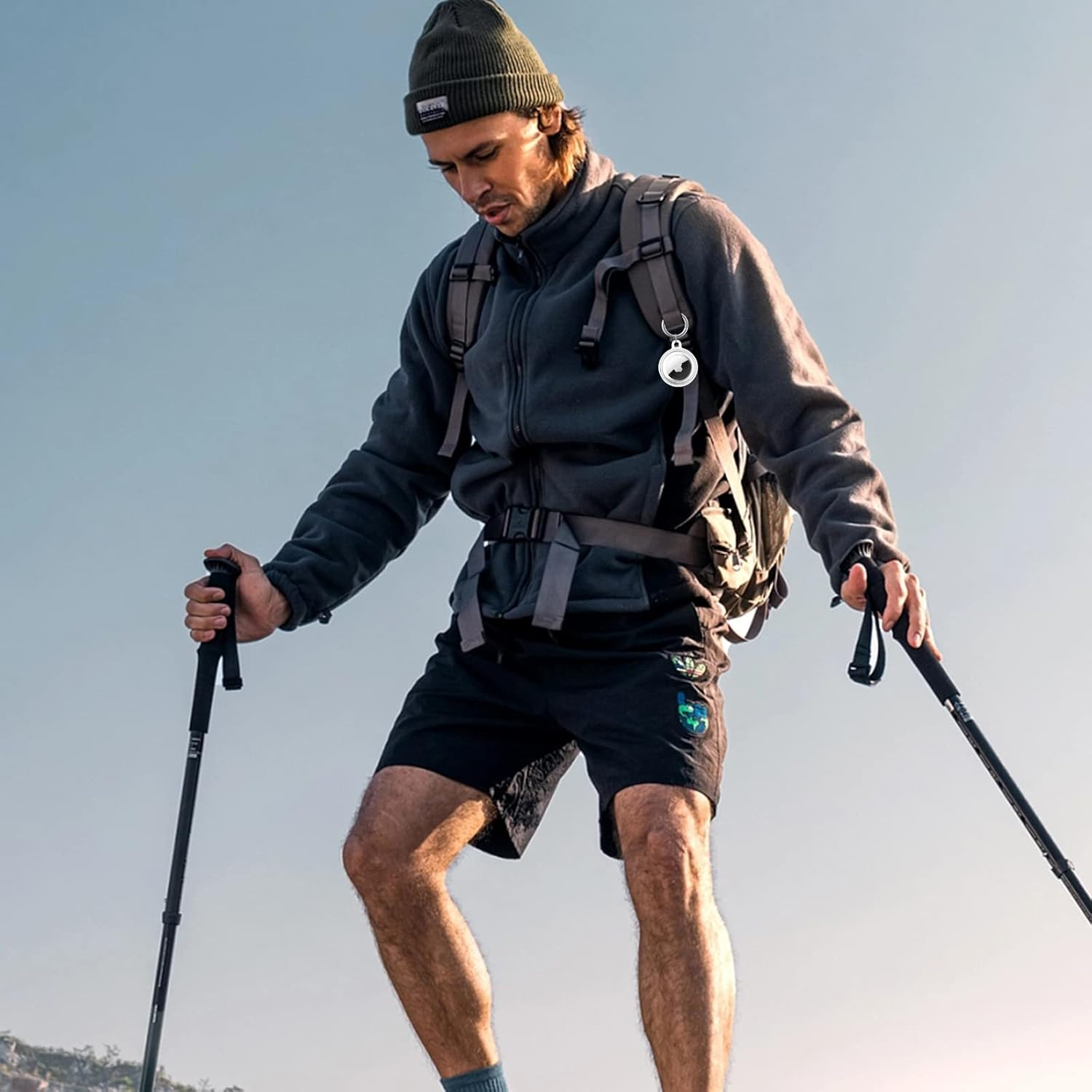 Airtag Keychain Holder (4 Pack) for Apple Airtags Anti-Lost Air Tag Holder Case Compatible with Car Keys Luggage Dog Collar - Blackpinkgreenblue image number 4