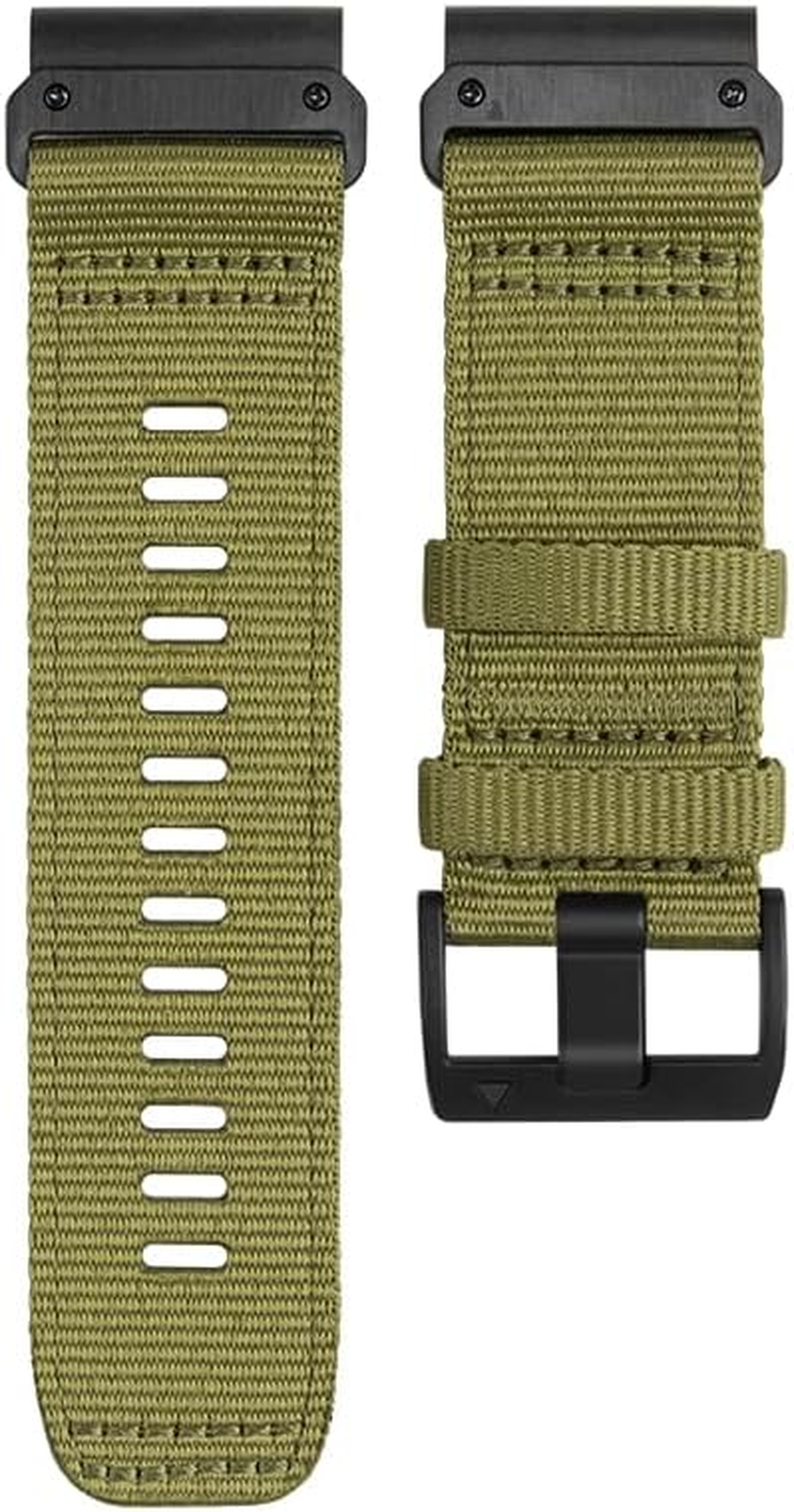 Fleshy Leaf Nylon Watch Bands for Garmin Fenix 8 51Mm, Fenix 7X / Fenix 6X / Fenix 5X/Enduro 2, Quick Fit 26Mm Adjustable Woven Nylon Sports Wrist Strap with Stainless Steel Clasp for Tactix 7 Pro, Epix Pro 51Mm image number 3