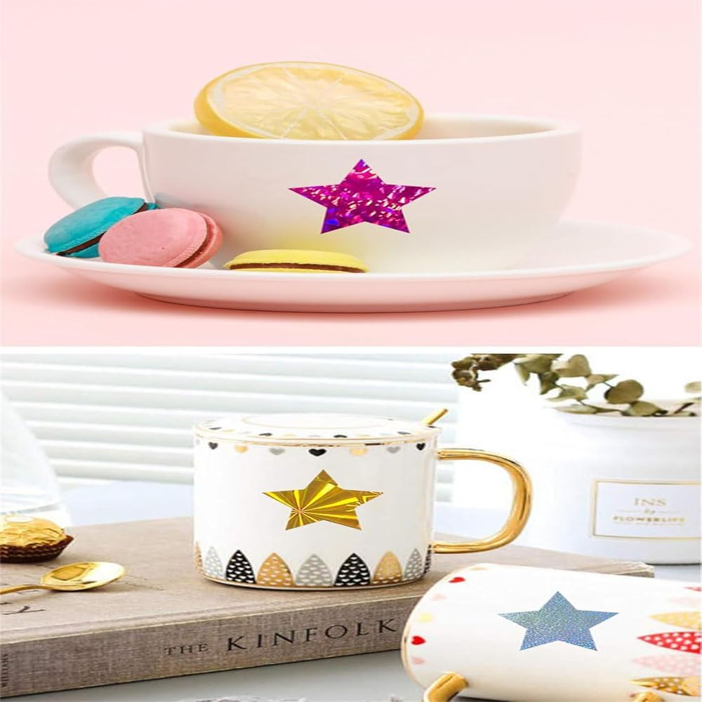 1000PCS Multicolor Star Stickers, Sparkly Foil Small Star Stickers, Motivational Stickers 1" Diameter for Kids Reward, Arts and Crafts and Homeschool Teacher Supplies Planner and School Classroom image number 1