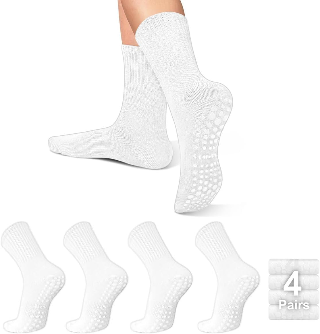 ZANZER Pilates Yoga Socks with Grips for Women,Non-Slip Reformer Yoga Pilates Grip Socks for Sport,Hospital,Ballet,Barre,Dance,Barefoot