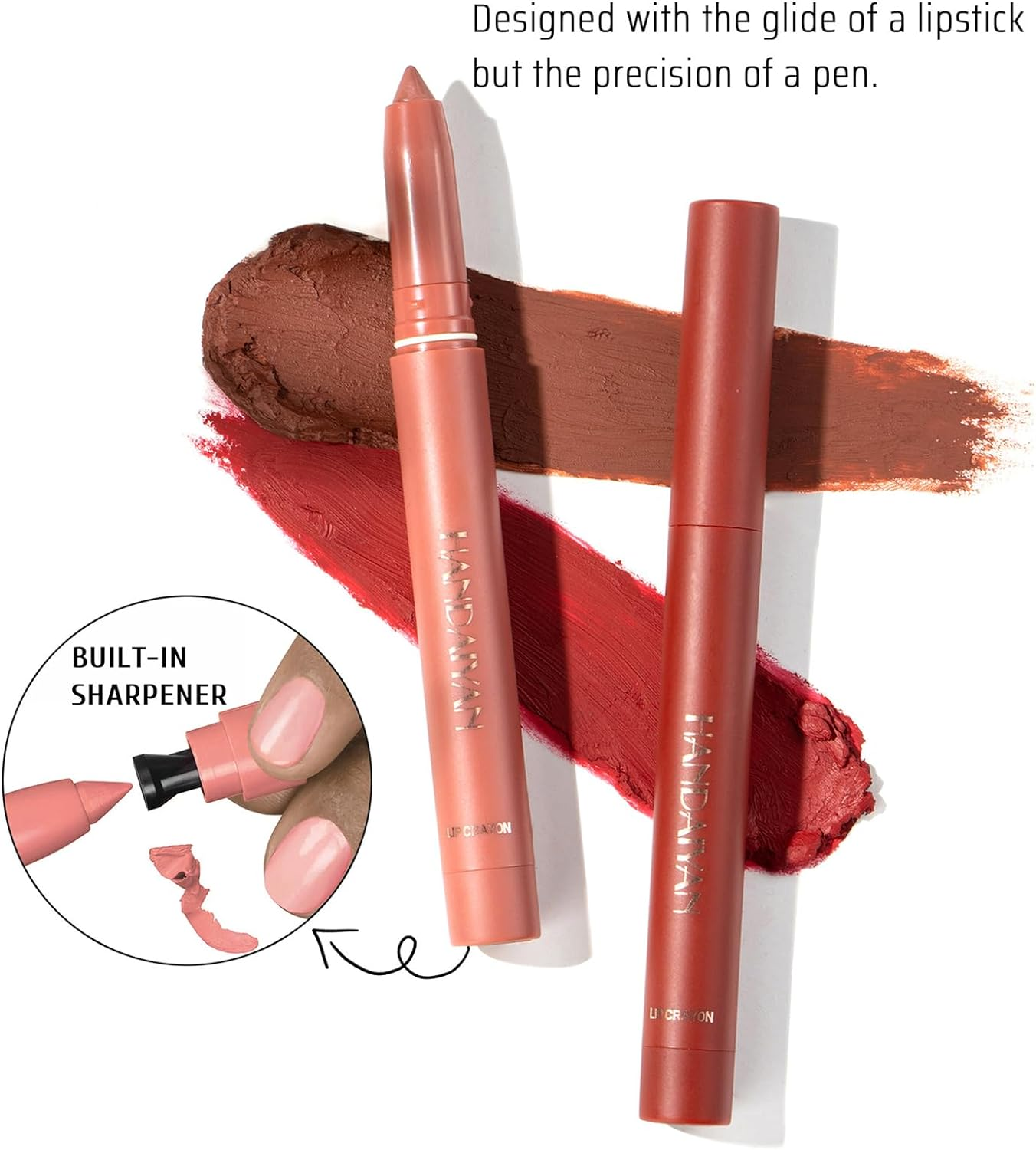 Roseflower 12 Colors Lipsticks Set, Non-Stick Cup Lipstick Lip Liner Set, Matte Velvet Nude Lipstick Pen with Pencil Sharpener Automatic Lip Liner Set Lip Makeup Set for Women image number 1