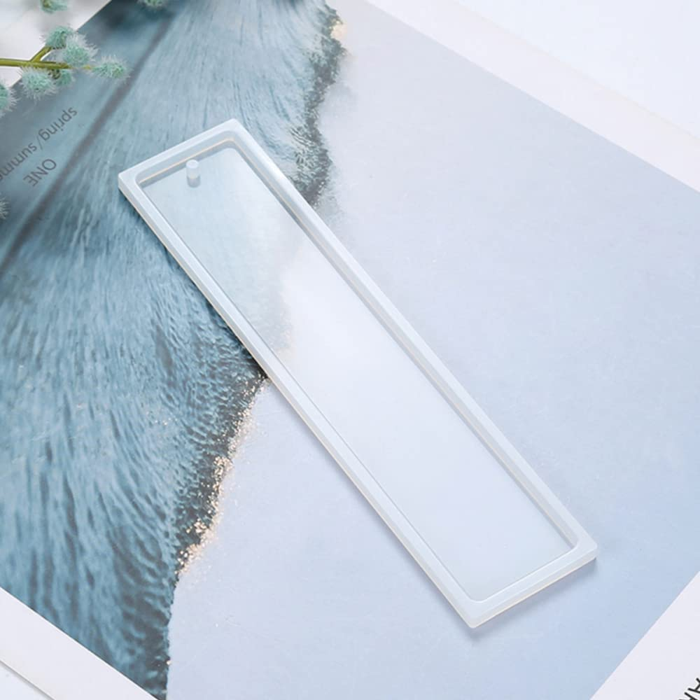 5X Rectangle Silicone Bookmark Mold Pendant Resin Epoxy Mould Casting Craft DIY image number 4