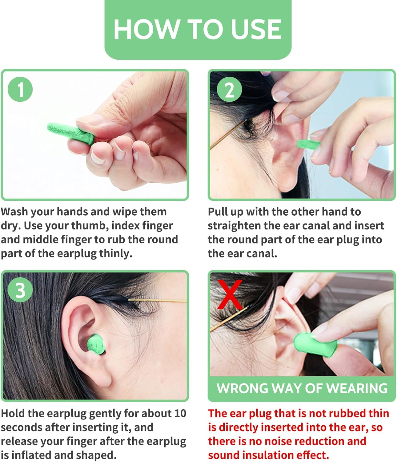 Lysian Earplugs Sleep Earplugs Noise Cancelling Ear Plug for Hearing Protection Snoring Sound Blocking 30Db Highest NRR 60 Pairs with 1 Pair Reusable Earplug image number 6