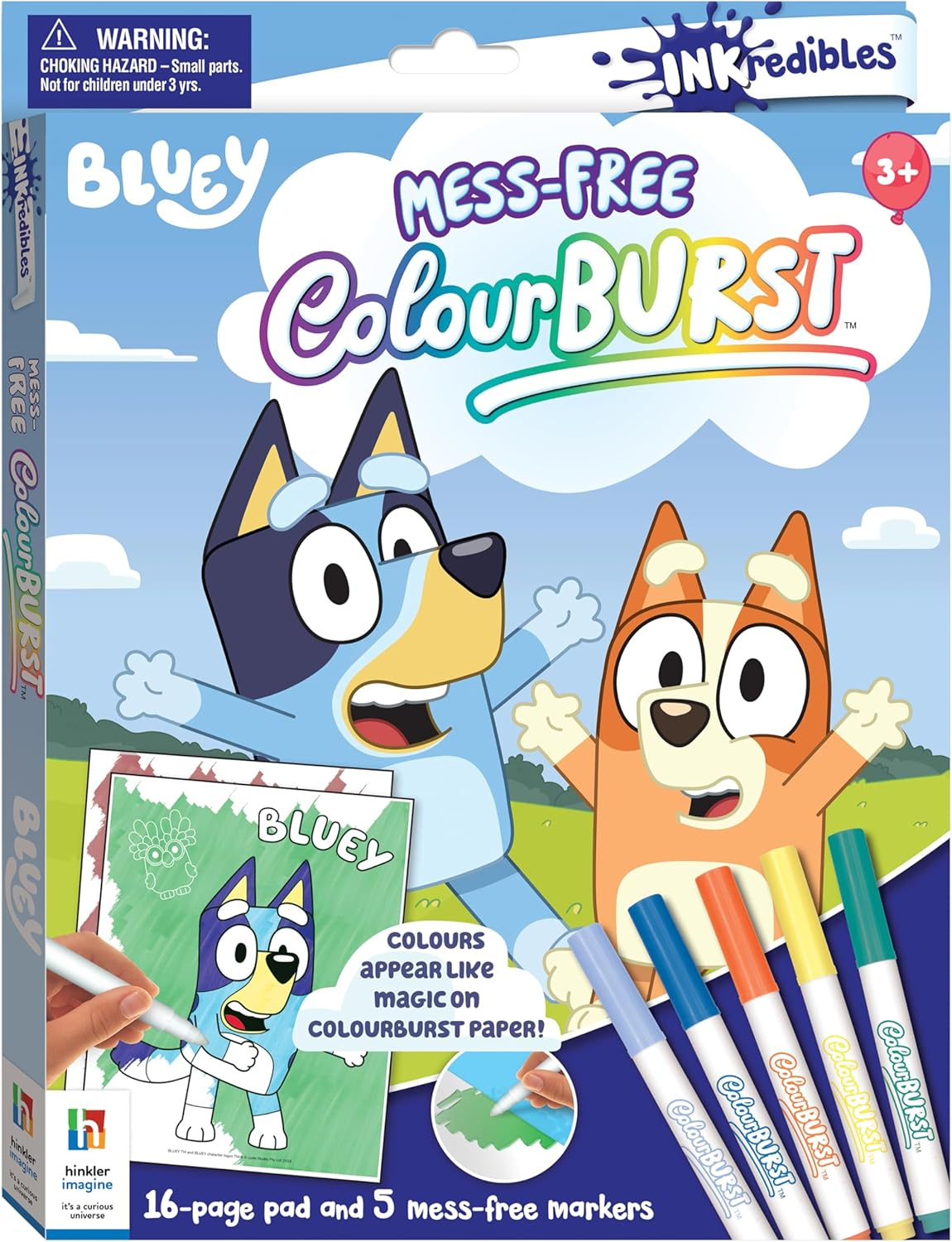 Inkredibles Colour Burst Bluey - 32 Pages of Colouring Fun with 6 Mess-Free Markers image number 3