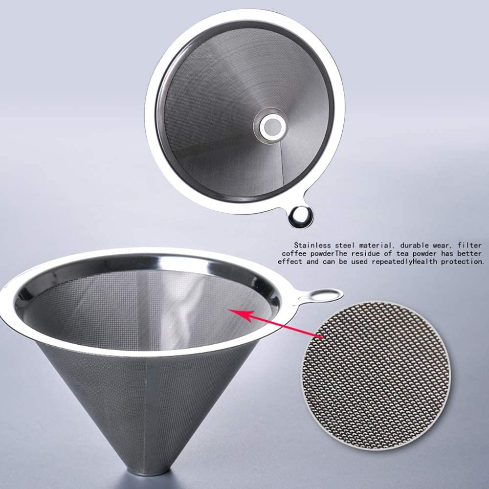 Wood Neck Pour over Coffee Maker 28Oz(800Ml) with Permanent Filter and Coaster Pad Transparent&hellip; image number 6