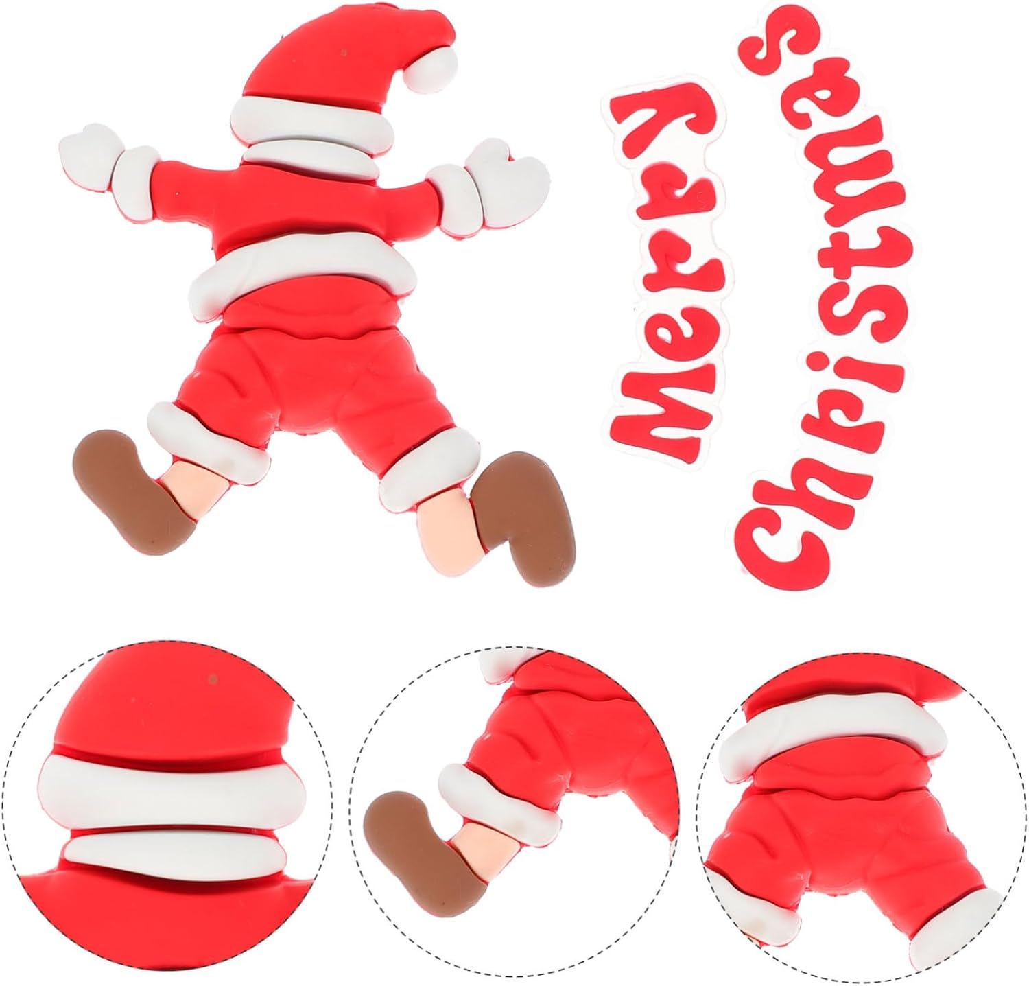 NOLITOY Christmas Cake Topper Xmas Theme Soft Sled Santa Cake Decoration Insert for Holiday Dessert Fondant Christmas Home Decor image number 4
