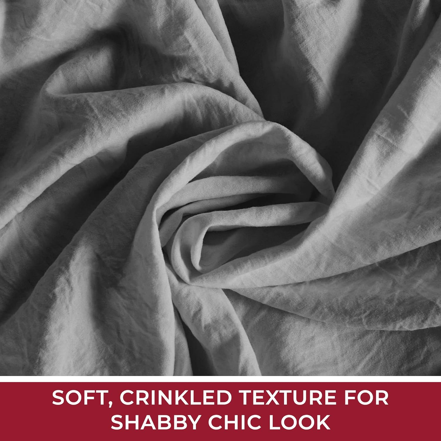 Mellanni Multi-Ruffled King Comforter Set - 3-Pieces: 1 Bedspread & 2 Shams - Shabby Chic Bedding Set - 30" Deep Bedskirt for Total Coverage - Durable and Comfortable Chic Bedspreads (King, Gray) image number 5