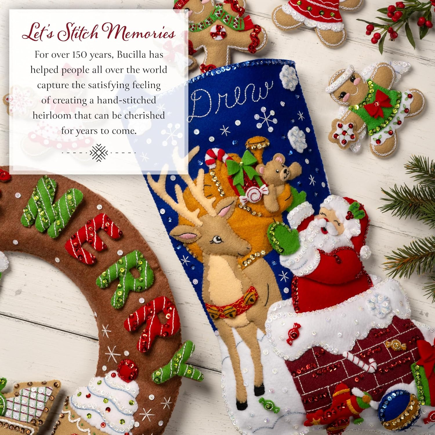 Bucilla Christmas Tree Surprise Stocking Kit image number 1